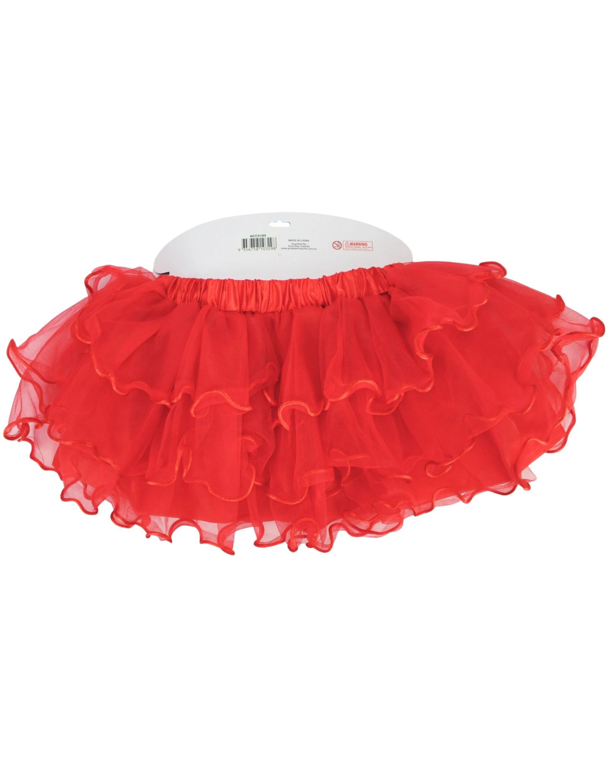 3 Gold Star Kids Layered Deluxe Tutu - ONE SIZE - Red, 3 of 3