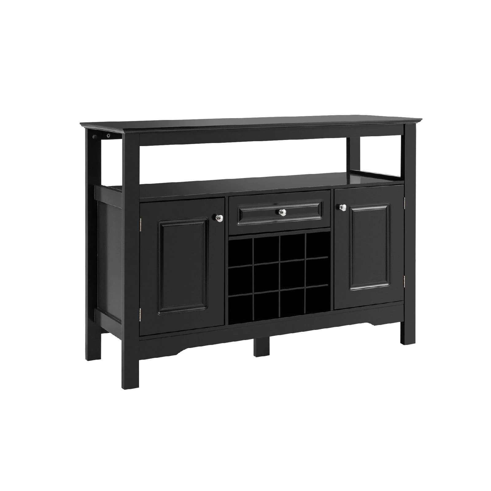 1 Costway Buffet Storage Cabinet Kitchen Sideboard w/Wine Rack - Black, 1 of 4