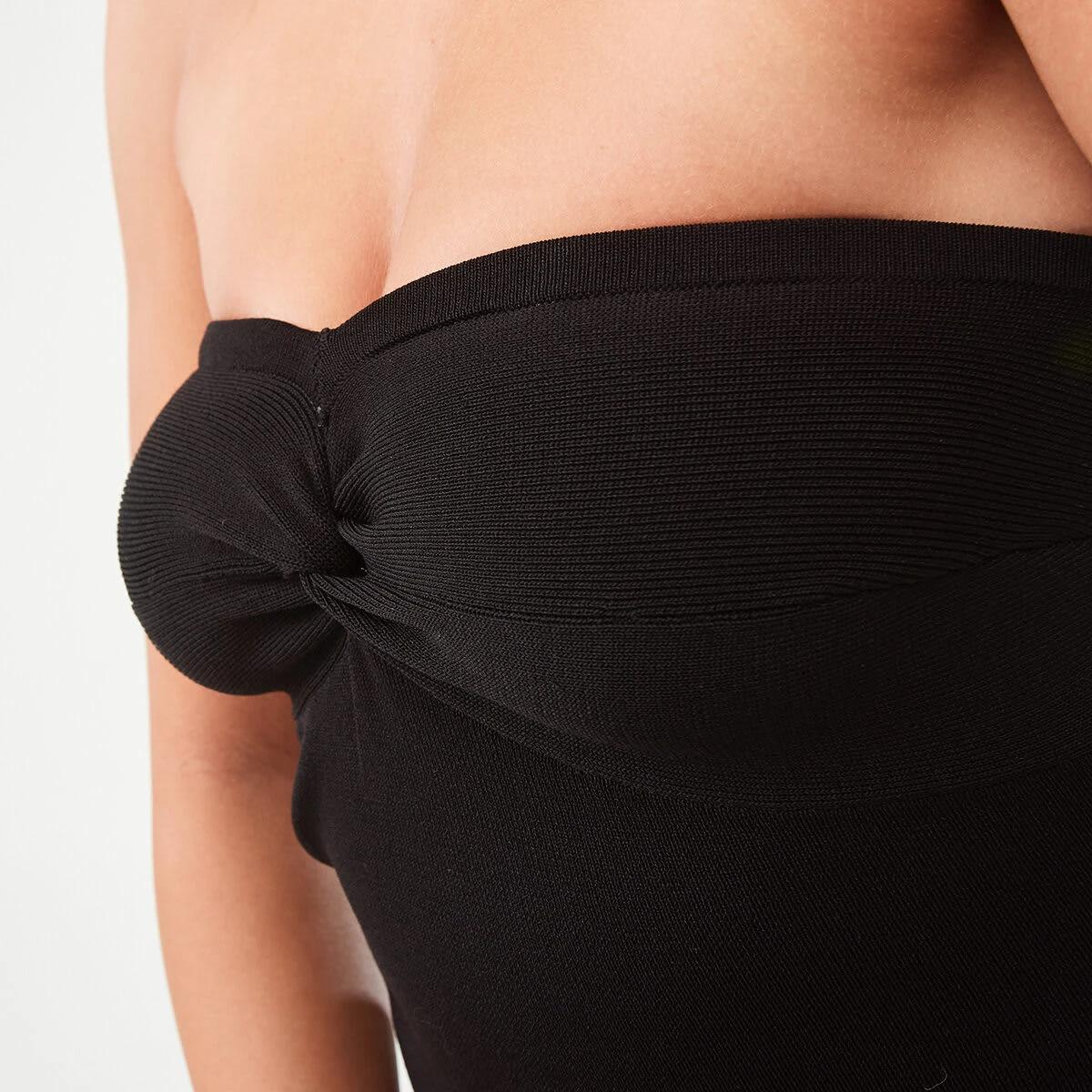 7 Sleeveless Bandeau True Knit Midi Dress Black, 7 of 9