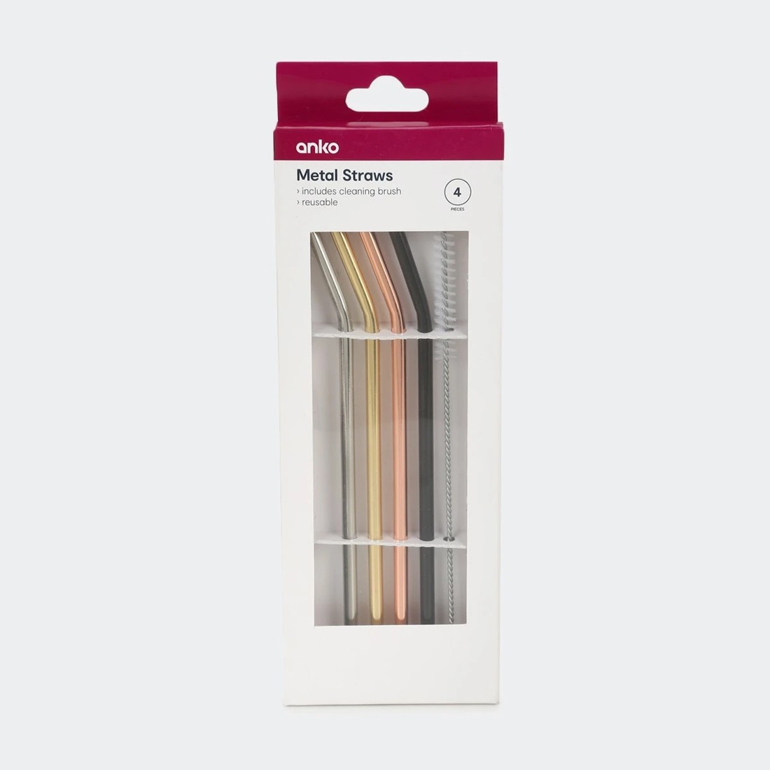 2 4 Pack Multi Colour Metal Straws, 2 of 2