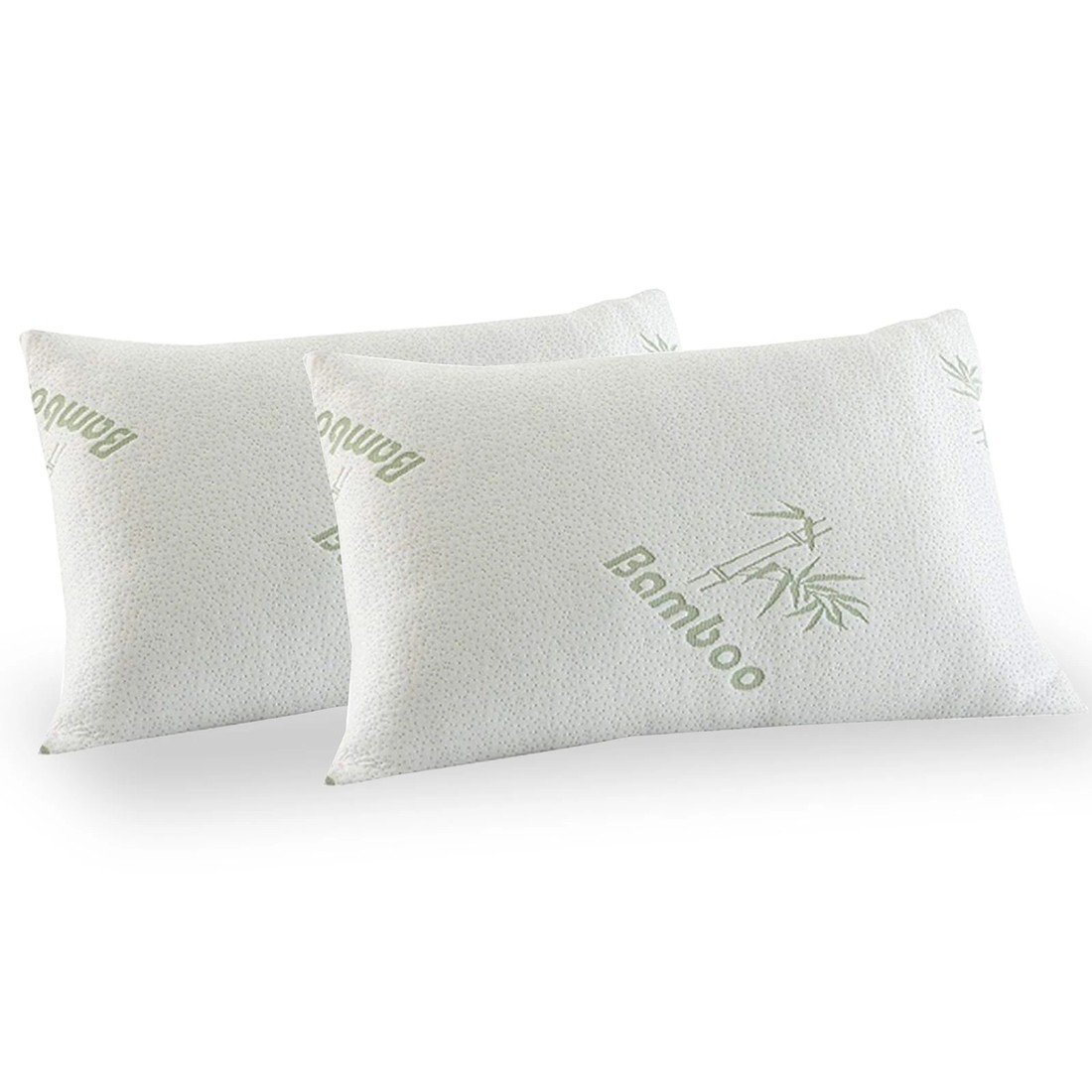 1 Royal Comfort Luxury Bamboo Covered Memory Foam Pillows 56 x 36cm Twin Pack - White, 1 of 5