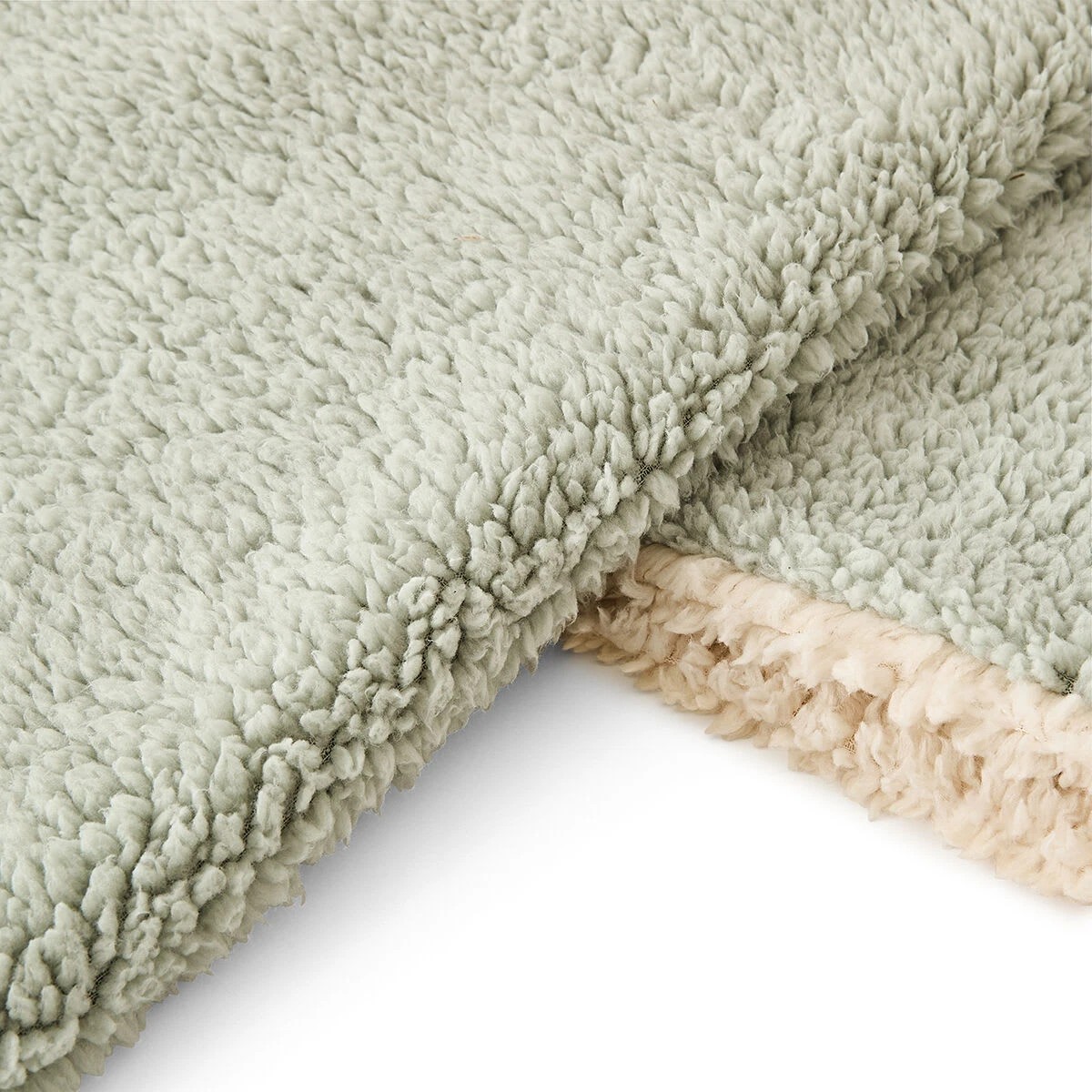 7 Teddy Fleece Reversible Quilt Cover Set - Single Bed, Sage, 7 of 7