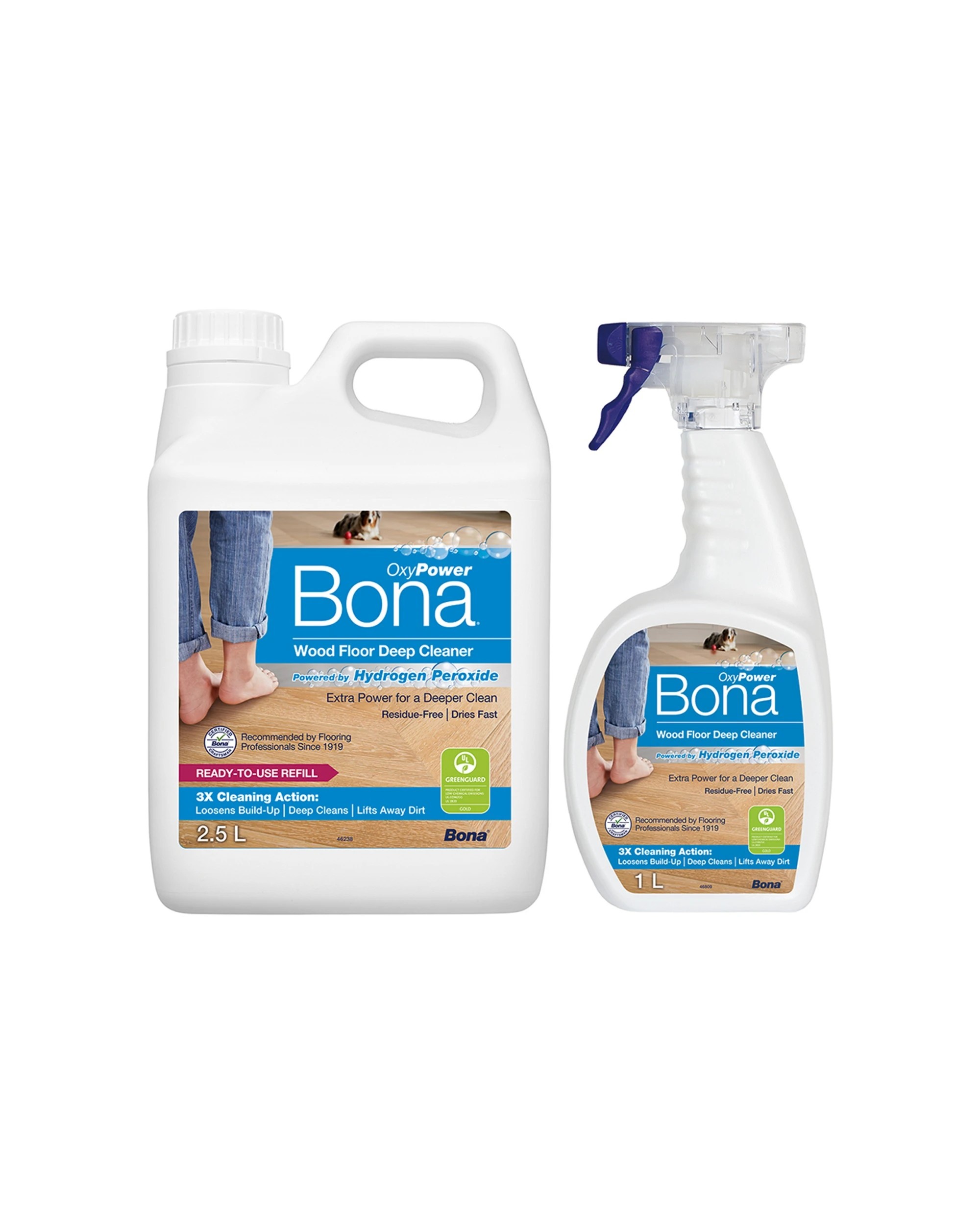 1 Bona 1L & 2.5L Deep Cleaner Trigger Spray & Refill for Wood Floors - Multi, 1 of 3