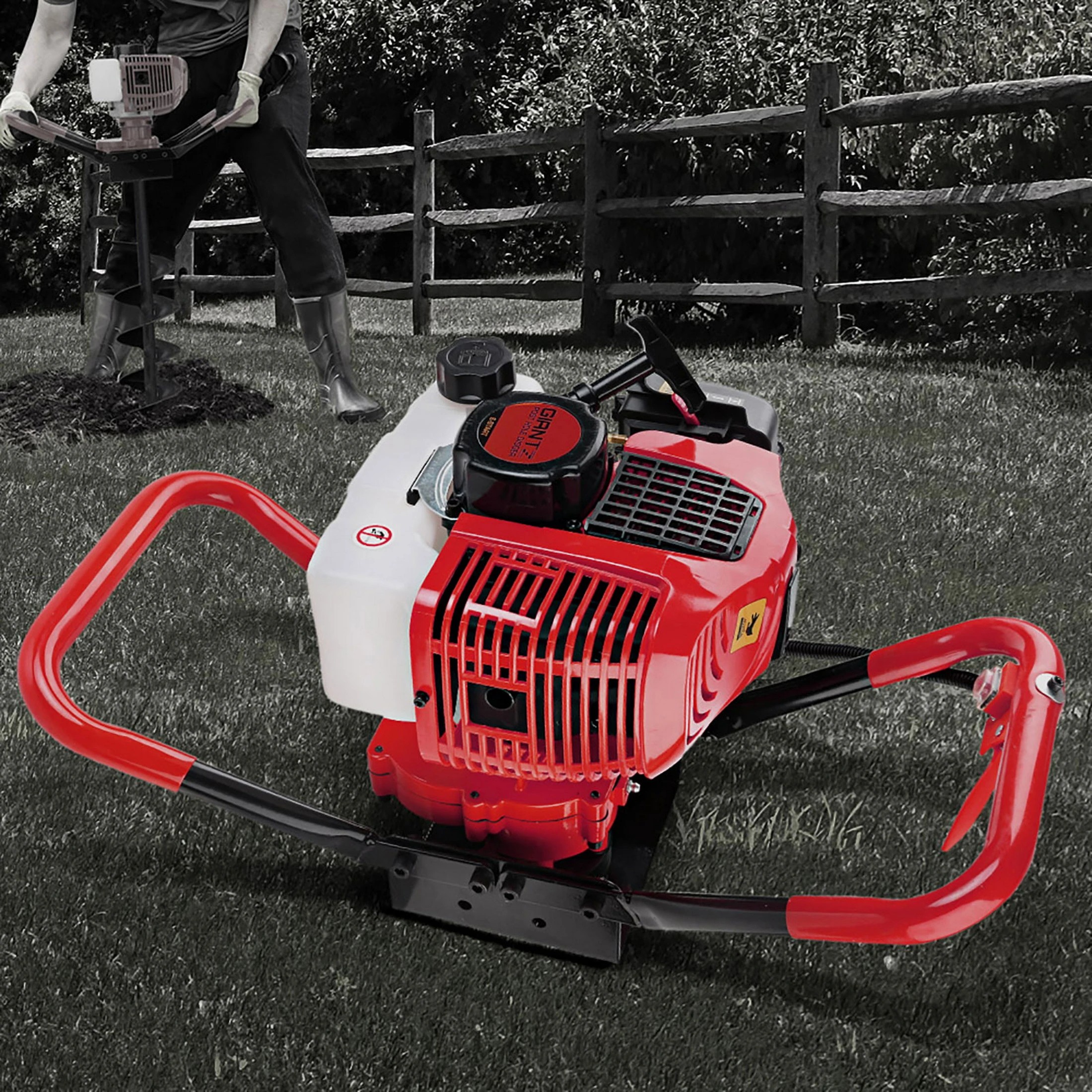 2 Giantz Post Hole Digger Motor Only Petrol Engine - Red, 2 of 5
