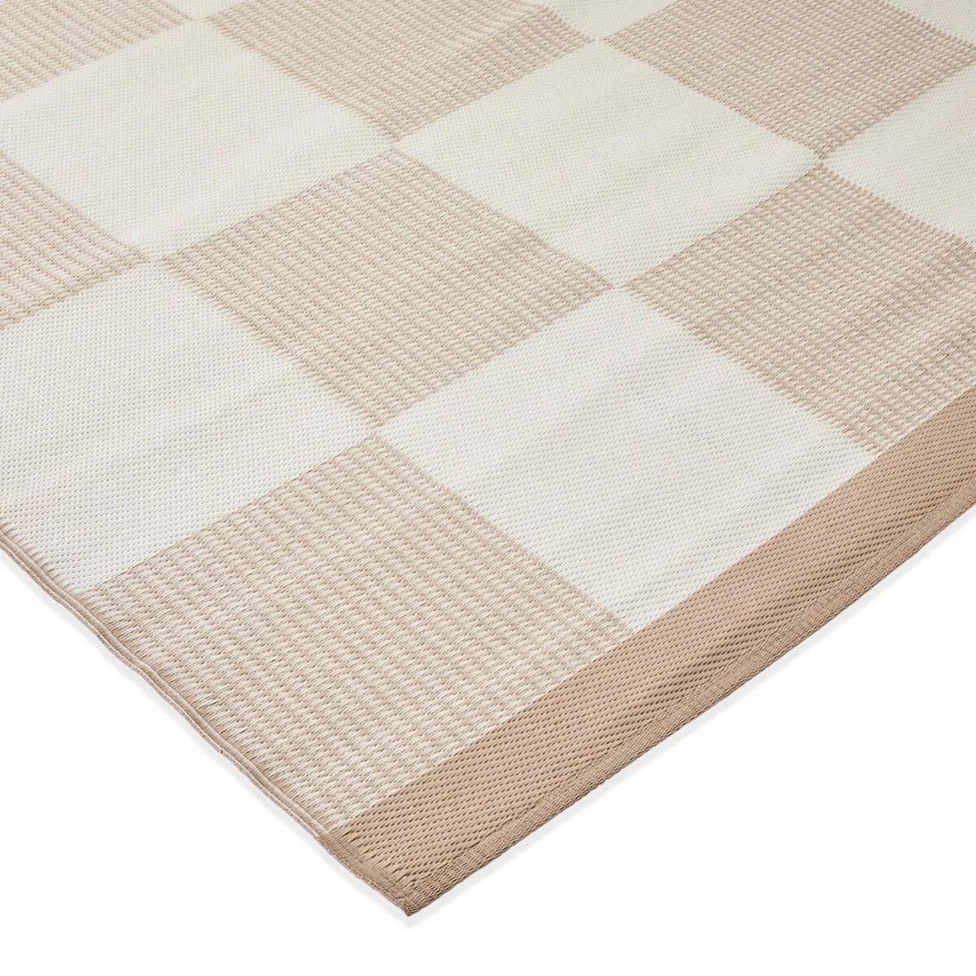 2 Check Outdoor Rug - Natural - 270cm x 180cm, 2 of 3