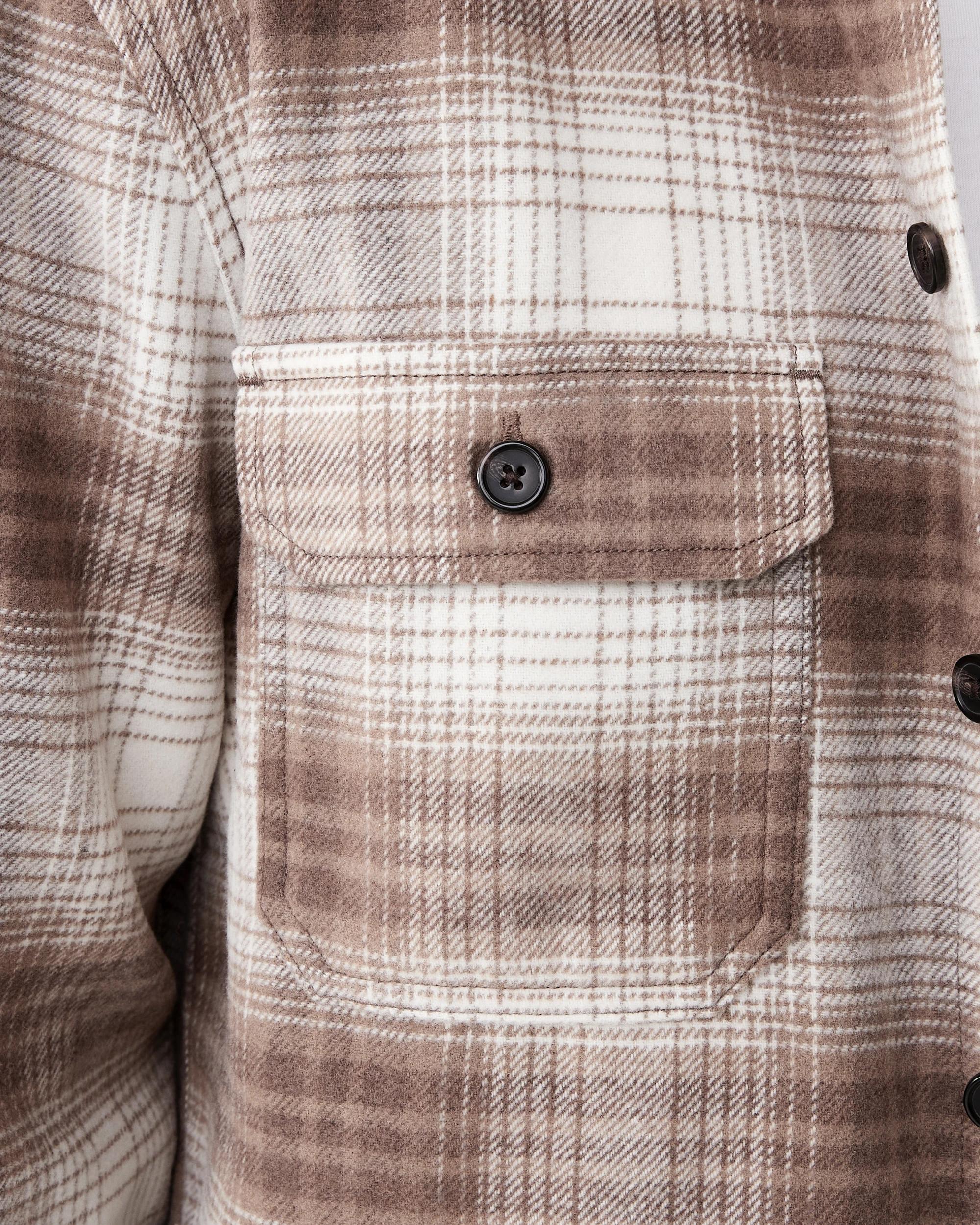 7 Long Sleeve Check Overshirt Brn Check, 7 of 9