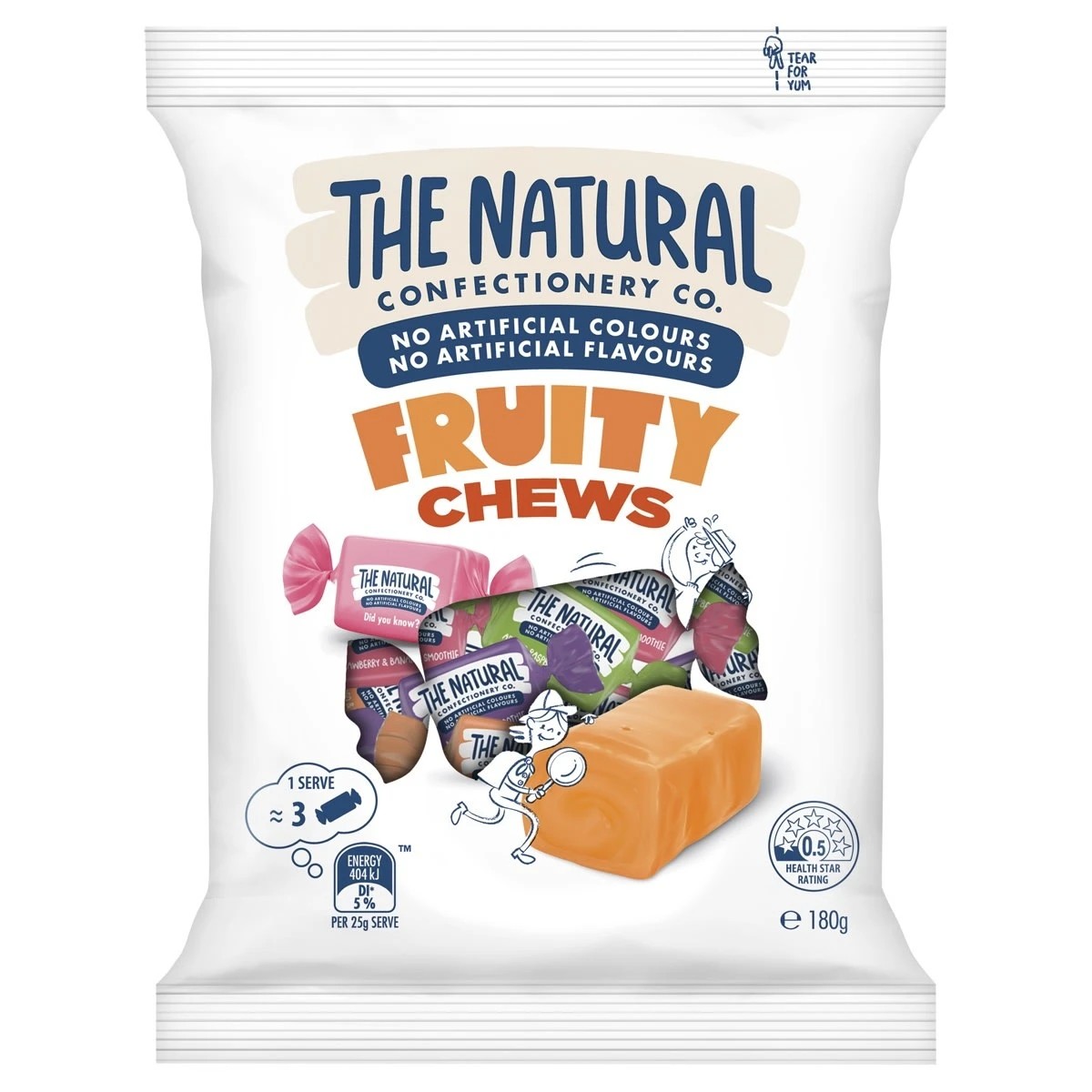1 The Natural Confectionery Co. Fruity Chews 180g, 1 of 4