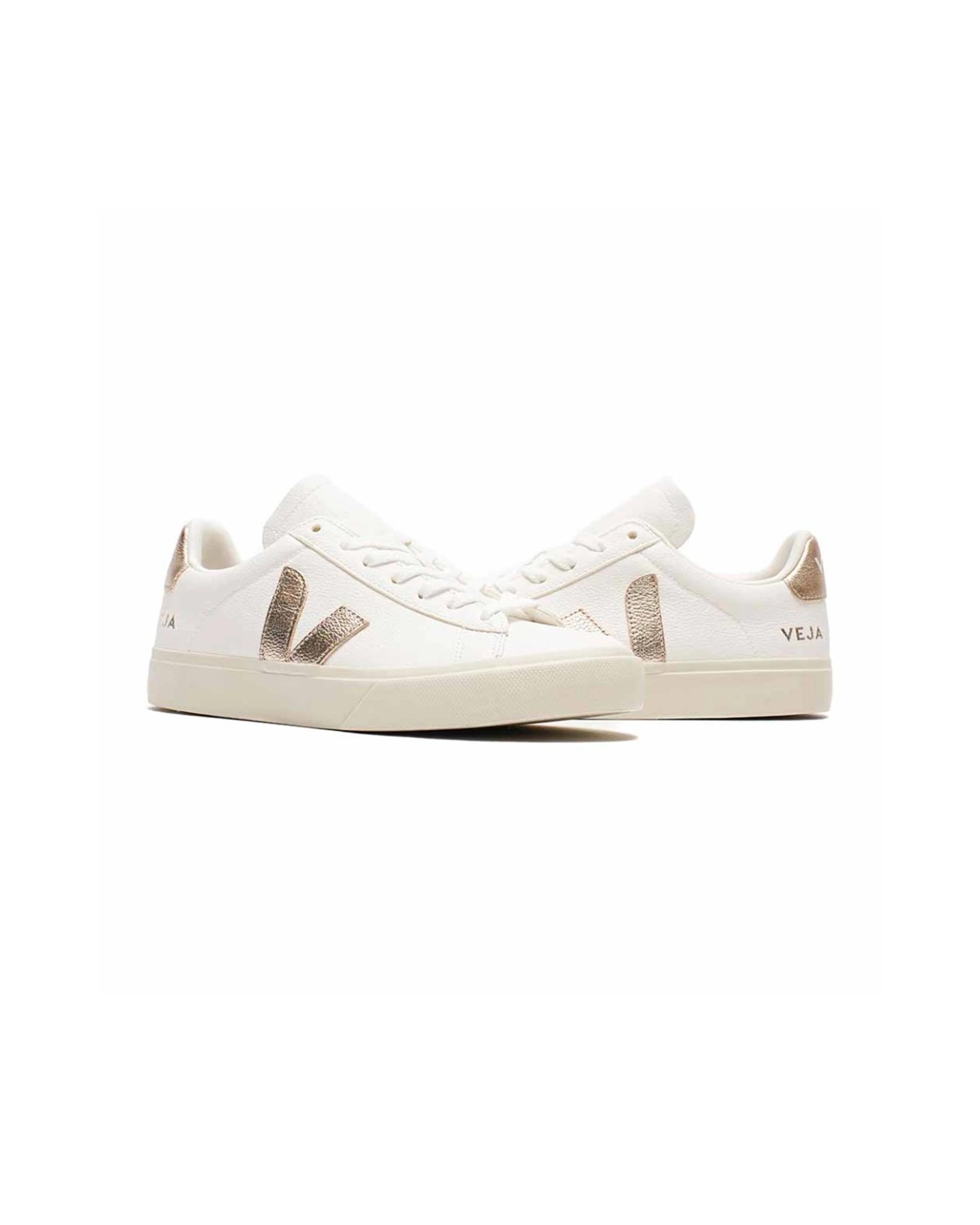 4 VEJA Campo Chromefree Leather Sneakers Casual EXTRA WHITE/PLANTINE, 4 of 4