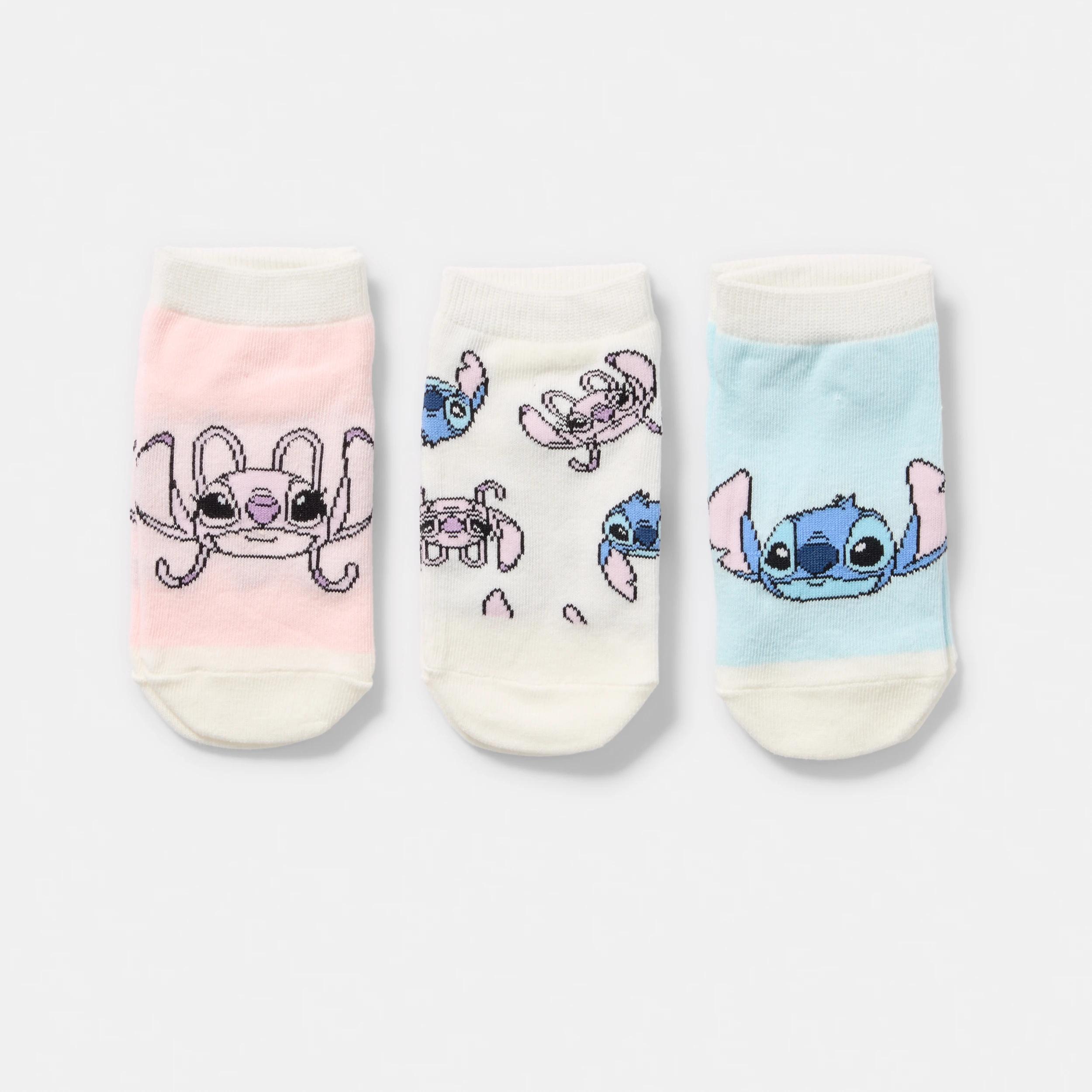 1 3 Pack Disney Lilo & Stitch License Low Cut Socks LILO AND STITCH SOCK PRINT, 1 of 2