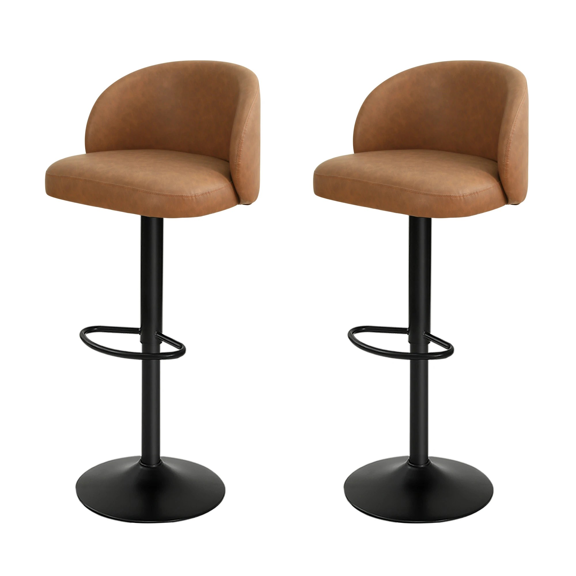 1 Levede 2x Bar Stool - Brown, 1 of 7