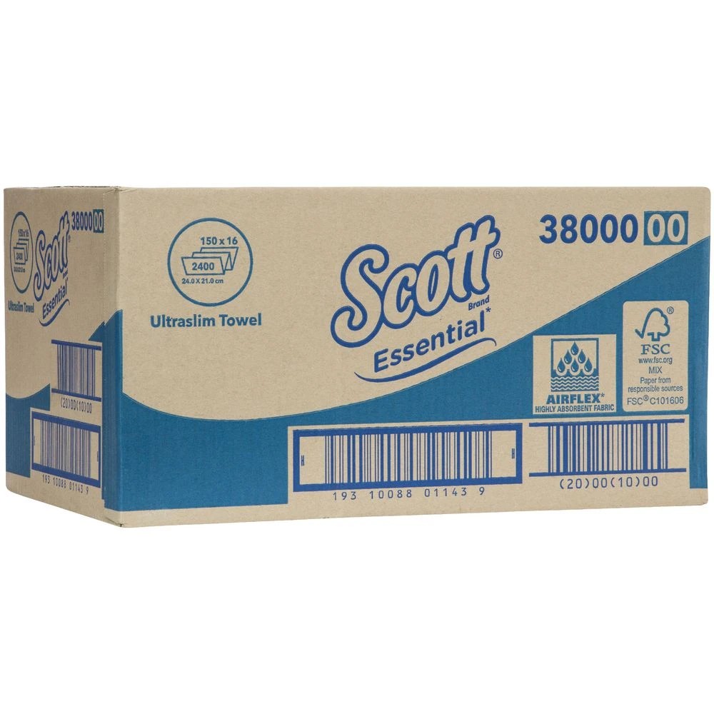 3 Scott Essential Ultra Slim Hand Towel 21x6.5cm 150 Sheet x 16, 3 of 3