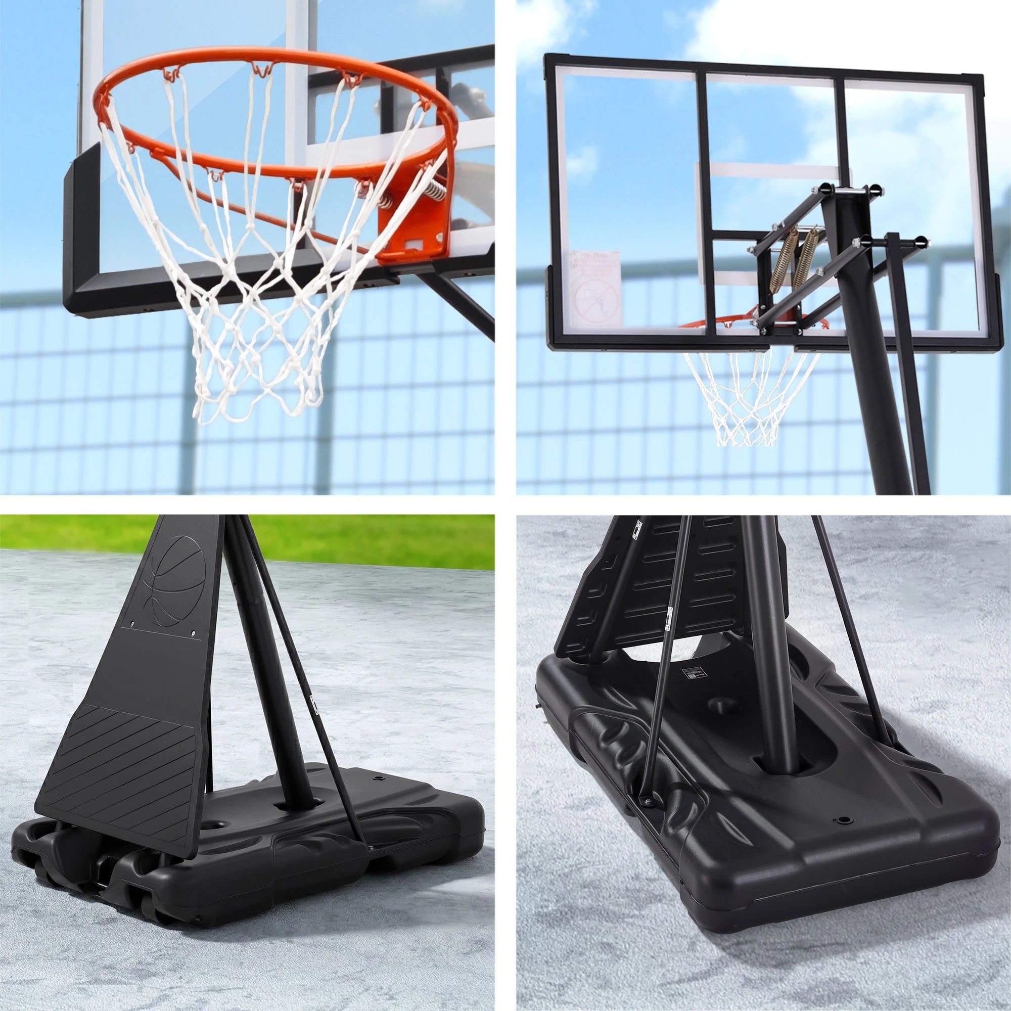 7 Everfit 3.05M Basketball Hoop Stand System Portable Height Adjustable Net Ring - Black, 7 of 8