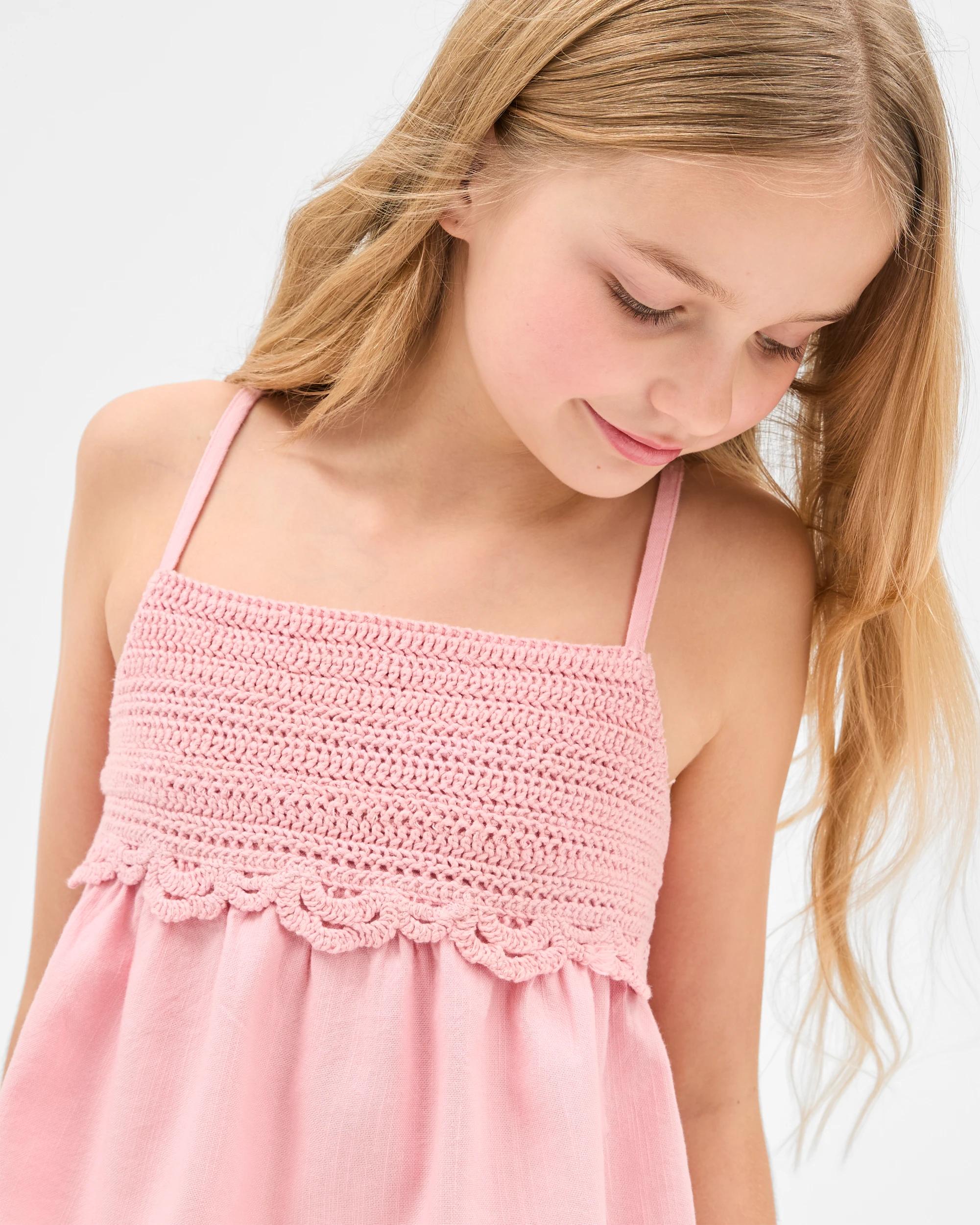 1 Target Crochet Woven Tank Top PINK, 1 of 7