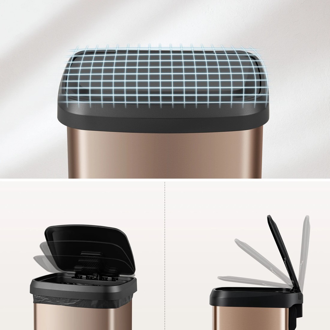 3 Costway 50L Stainless Steel Trash Can Garbage Bin, 3 of 4