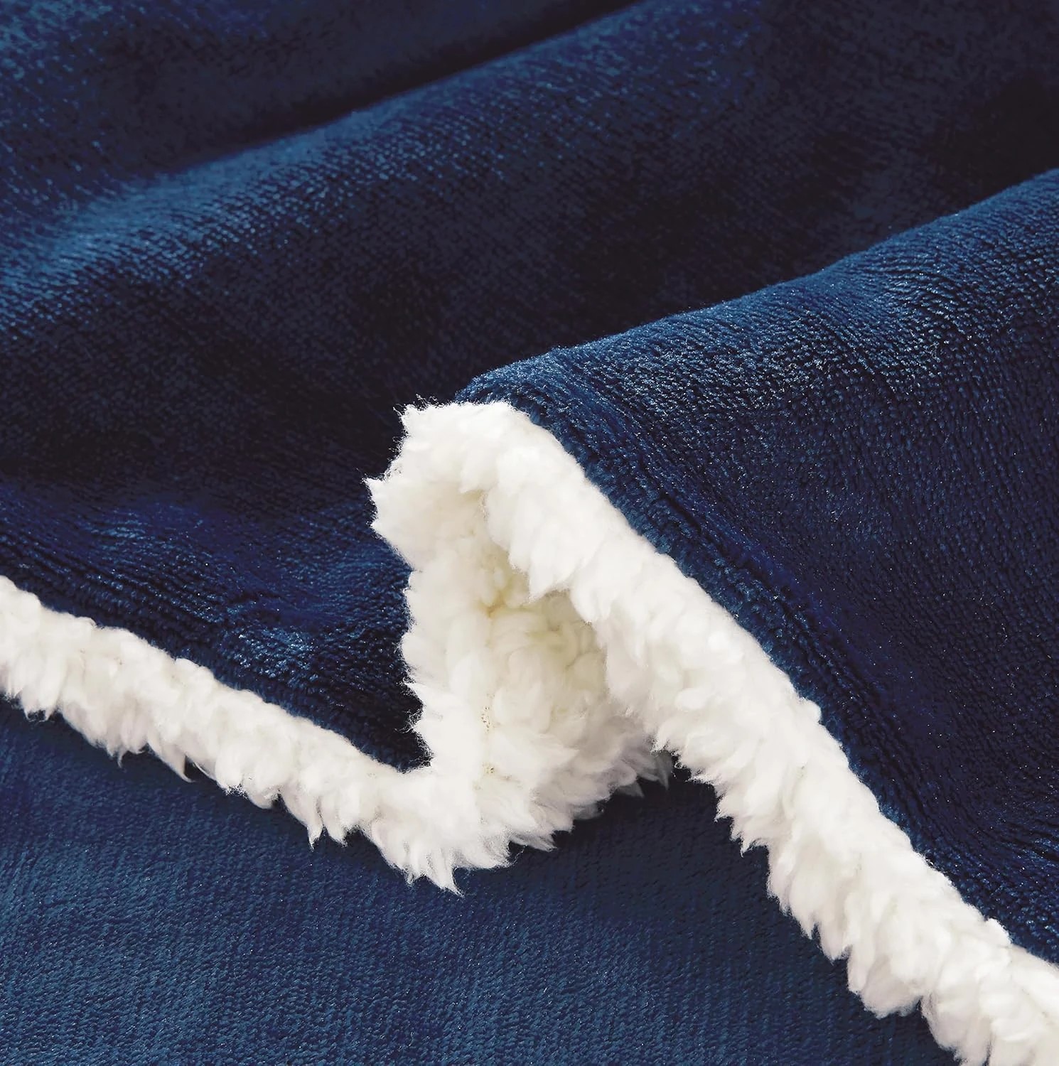5 Gioia Casa 2-in-1 Teddy Sherpa Quilt Cover Set Warm Reversible - King Bed - Navy Blue, 5 of 8