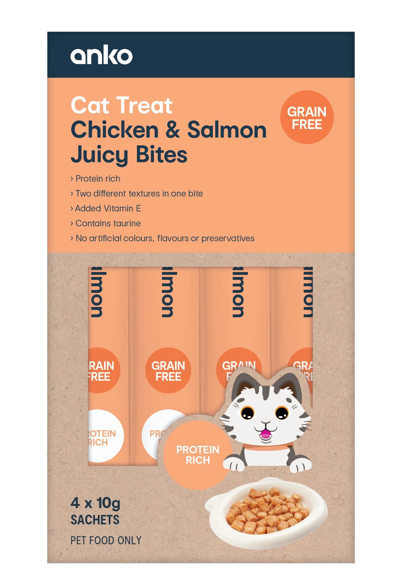 1 4 Pack Pet Treat Juicy Bite Chicken and Salmon, 1 of 2