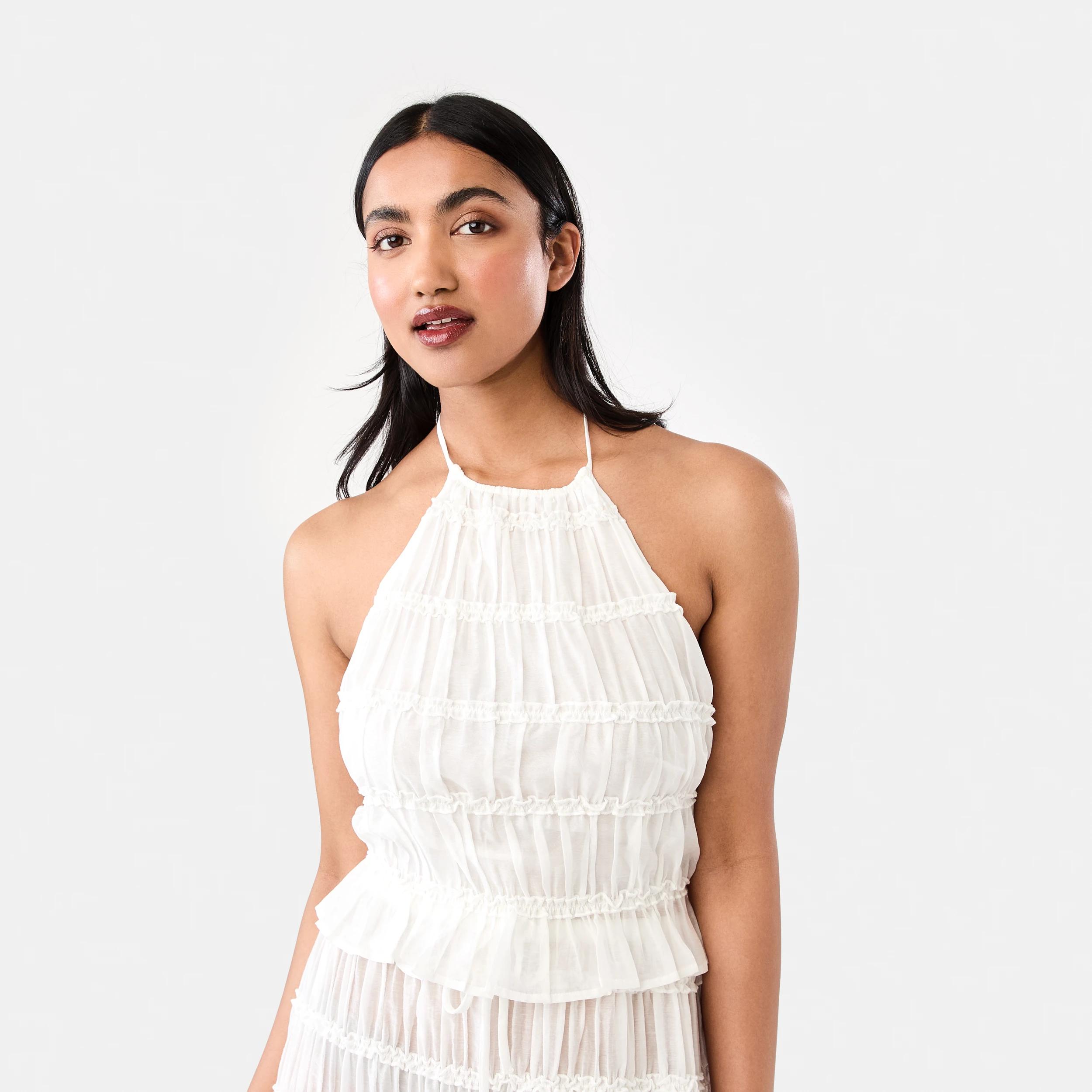 1 Tiered Strappy Top Cld White, 1 of 8