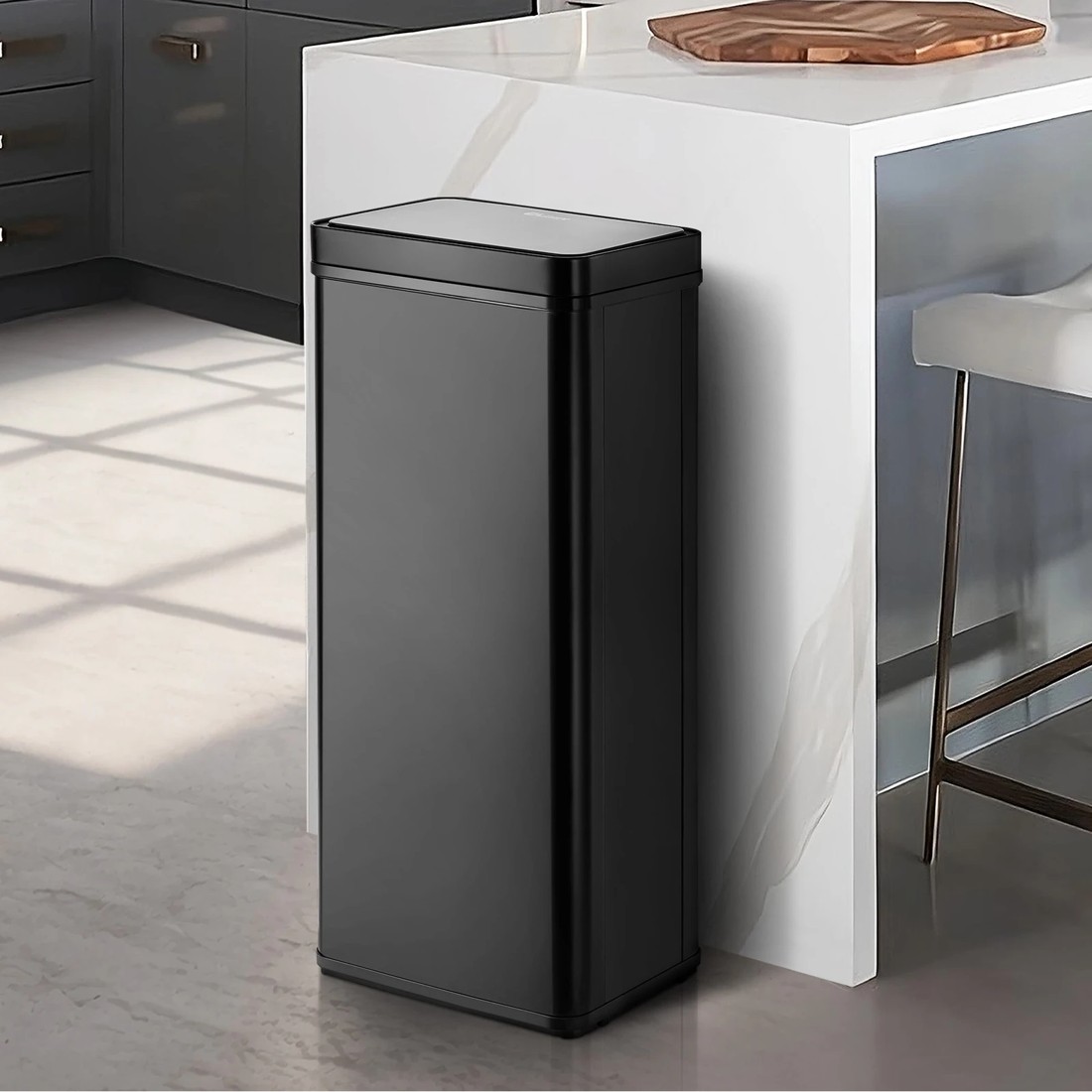 10 Oikiture 75l Motion Sensor Bin Automatic Rubbish Trash Can
 - Black, 10 of 10