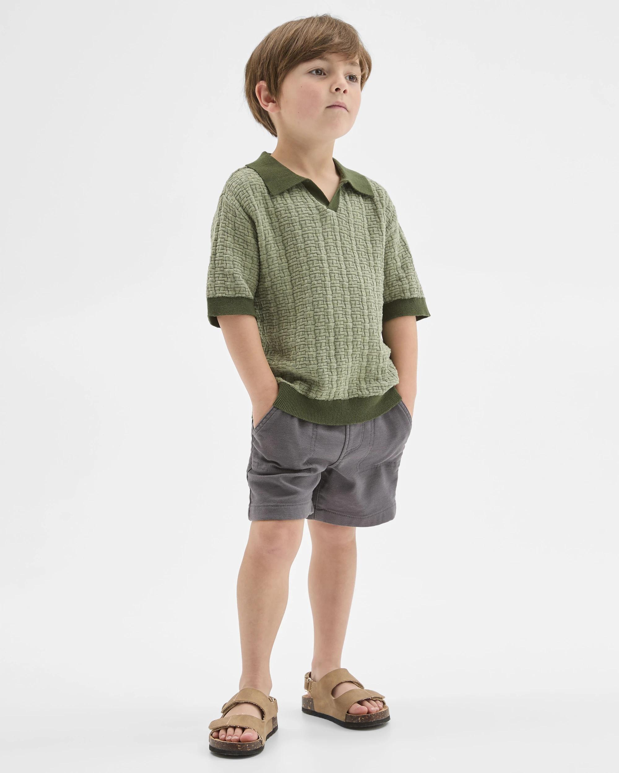 2 Target Kids Australian Cotton Short Sleeve Knit Polo Top SEA SPRAY, 2 of 7