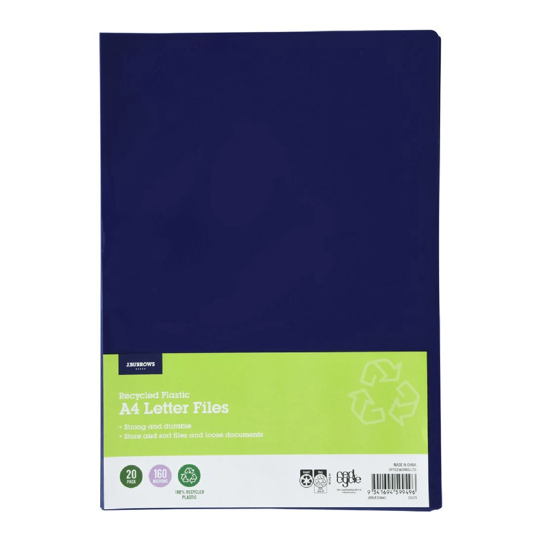 1 J.Burrows A4 Letter File Blue 20 Pack, 1 of 3