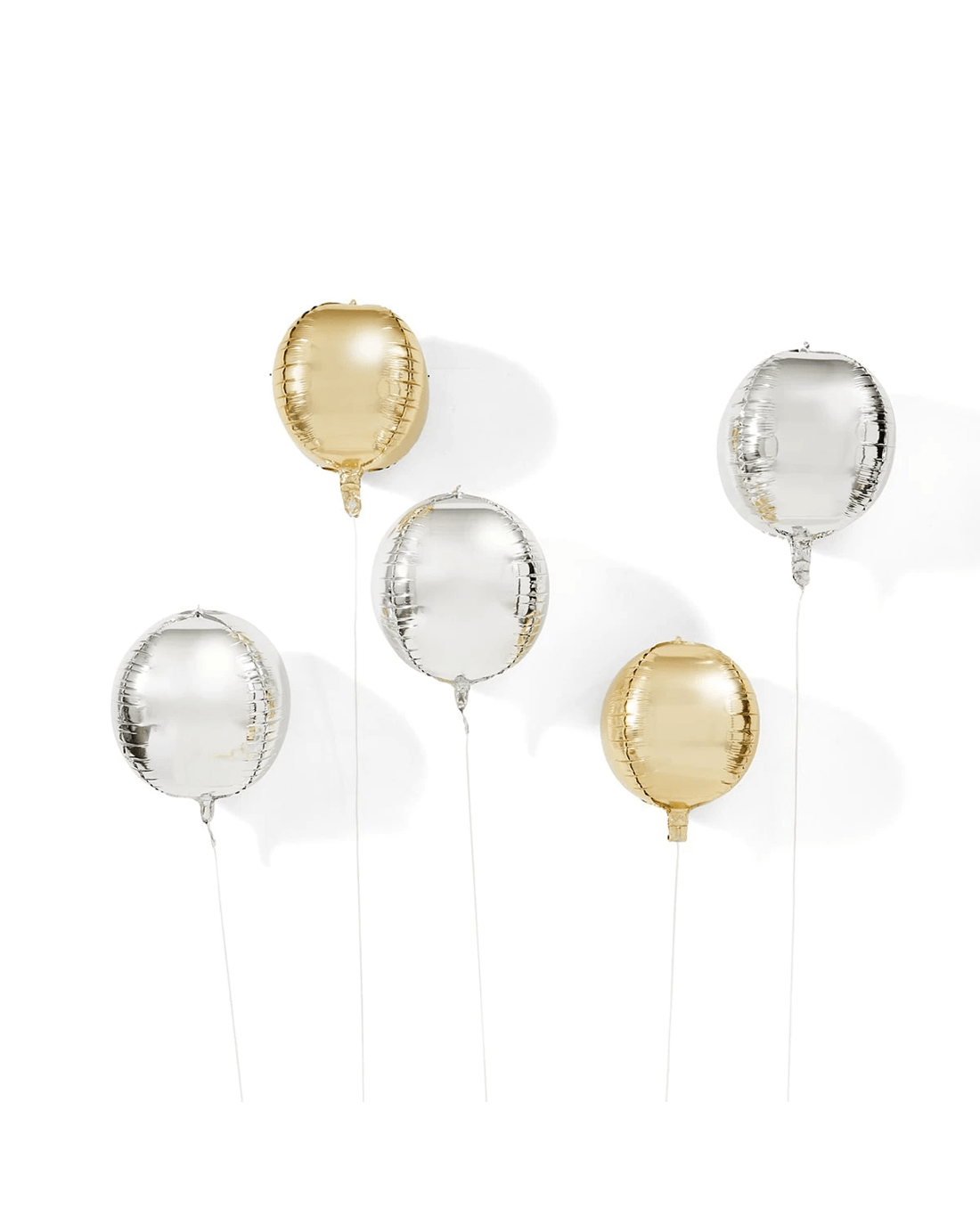 2 5 Piece Silver Look and Gold Look Globe Foil Balloons, 2 of 7