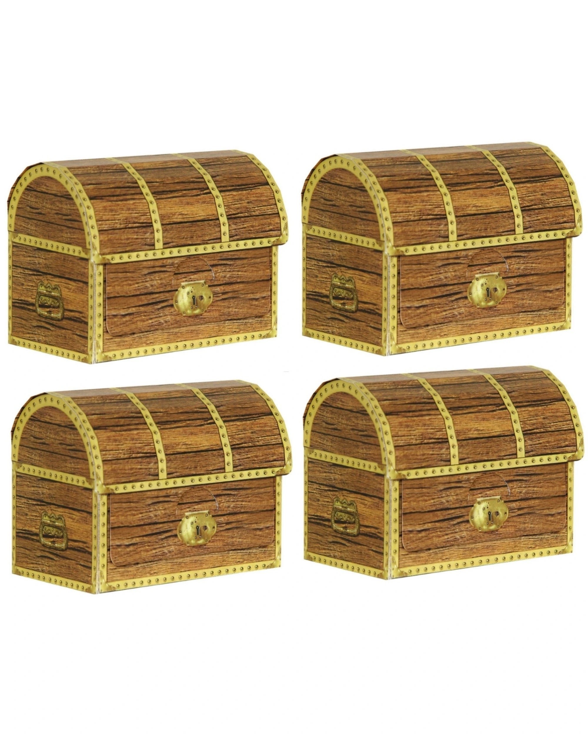 1 Beistle Treasure Chest Paper Lolly/Treat Boxes Pack of 4, 1 of 4