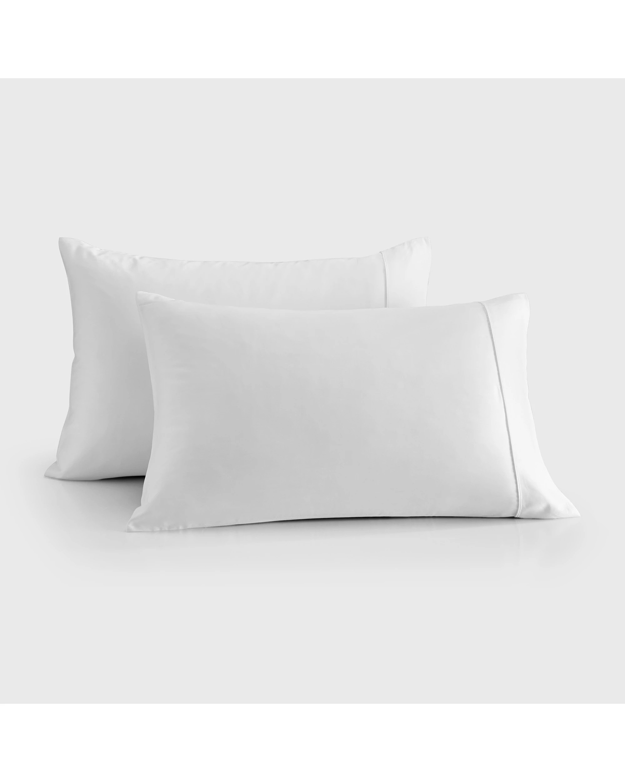 4 Natural Home 400TC 100% Bamboo Sateen Standard Pillowcase Twin Pack - White, 4 of 5