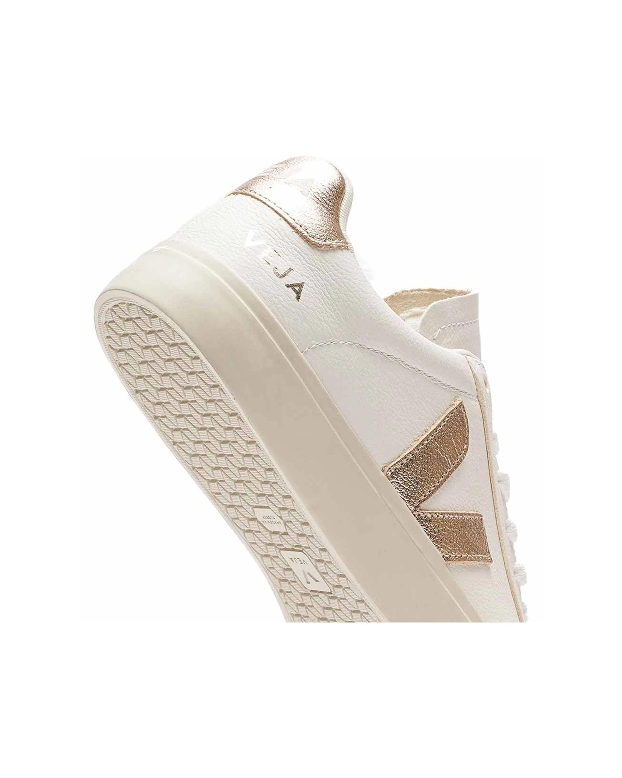3 VEJA Campo Chromefree Leather Sneakers Casual EXTRA WHITE/PLANTINE, 3 of 4