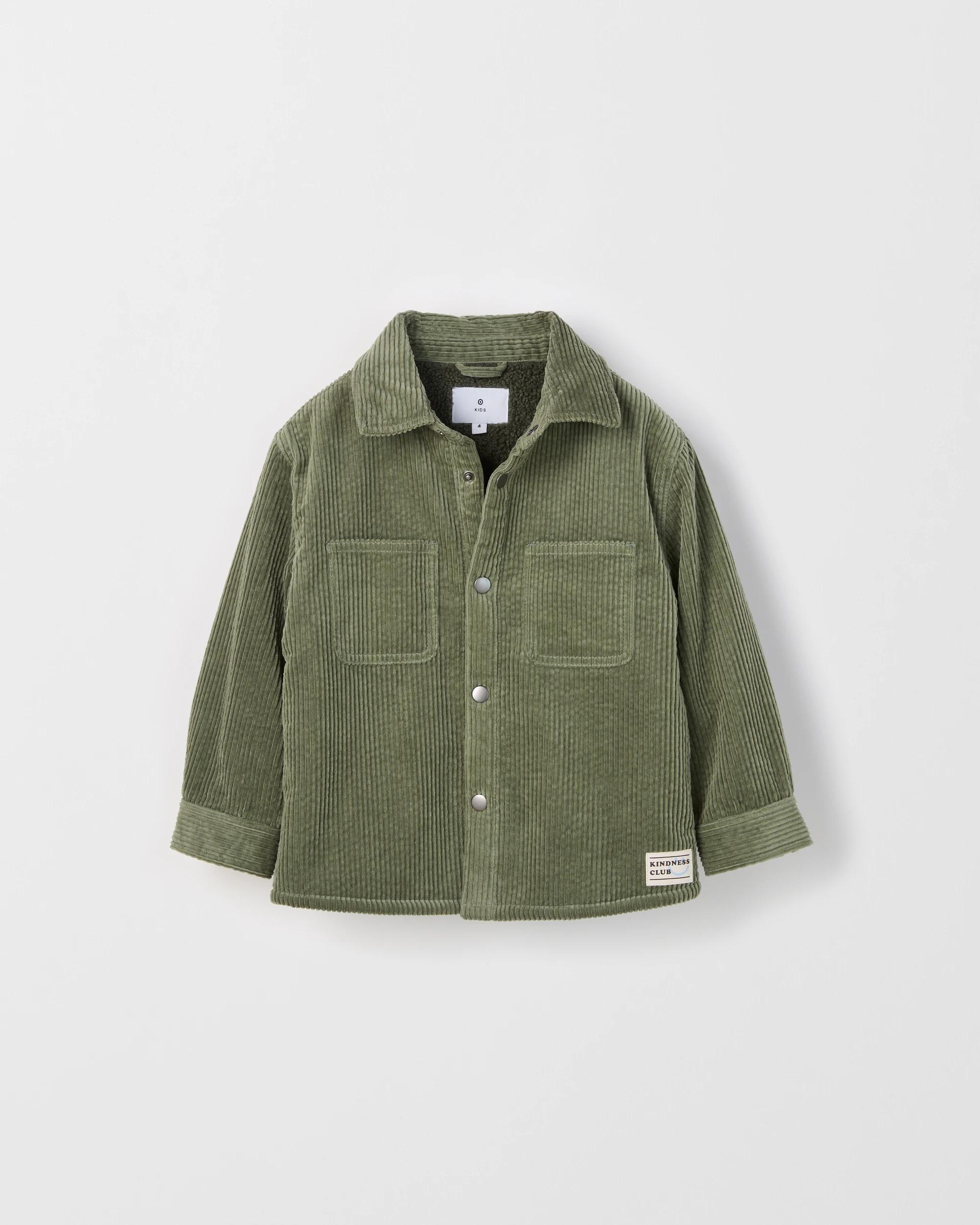 1 Target Kids Australian Cotton Fleece Lined Shacket SAGE, 1 of 2