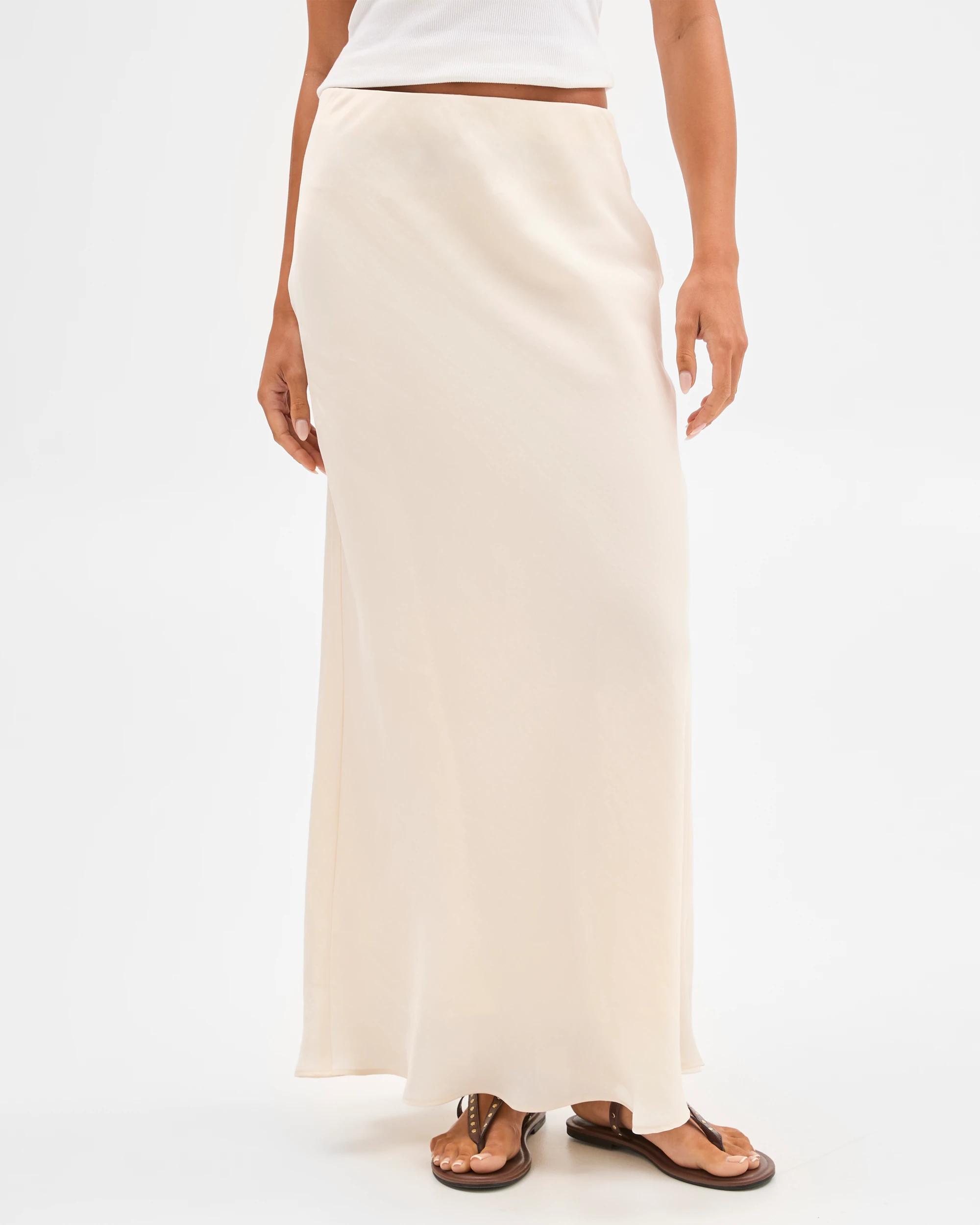 2 Lily Loves Bias Cut Maxi Skirt ARCADIA WHITE, 2 of 7