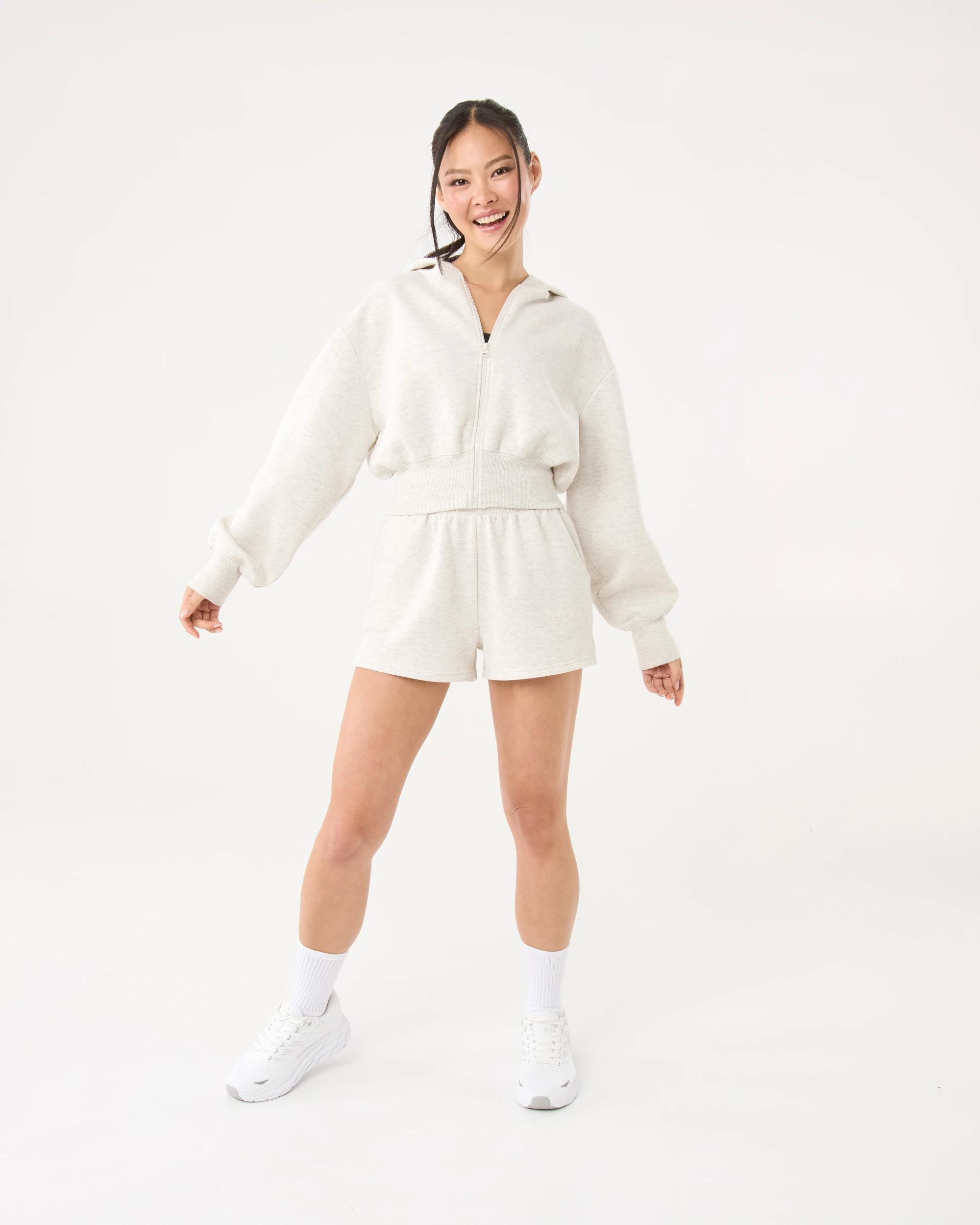 2 Everlast Womens Mid Length Zip Through Hoodie Oat Marle, 2 of 9