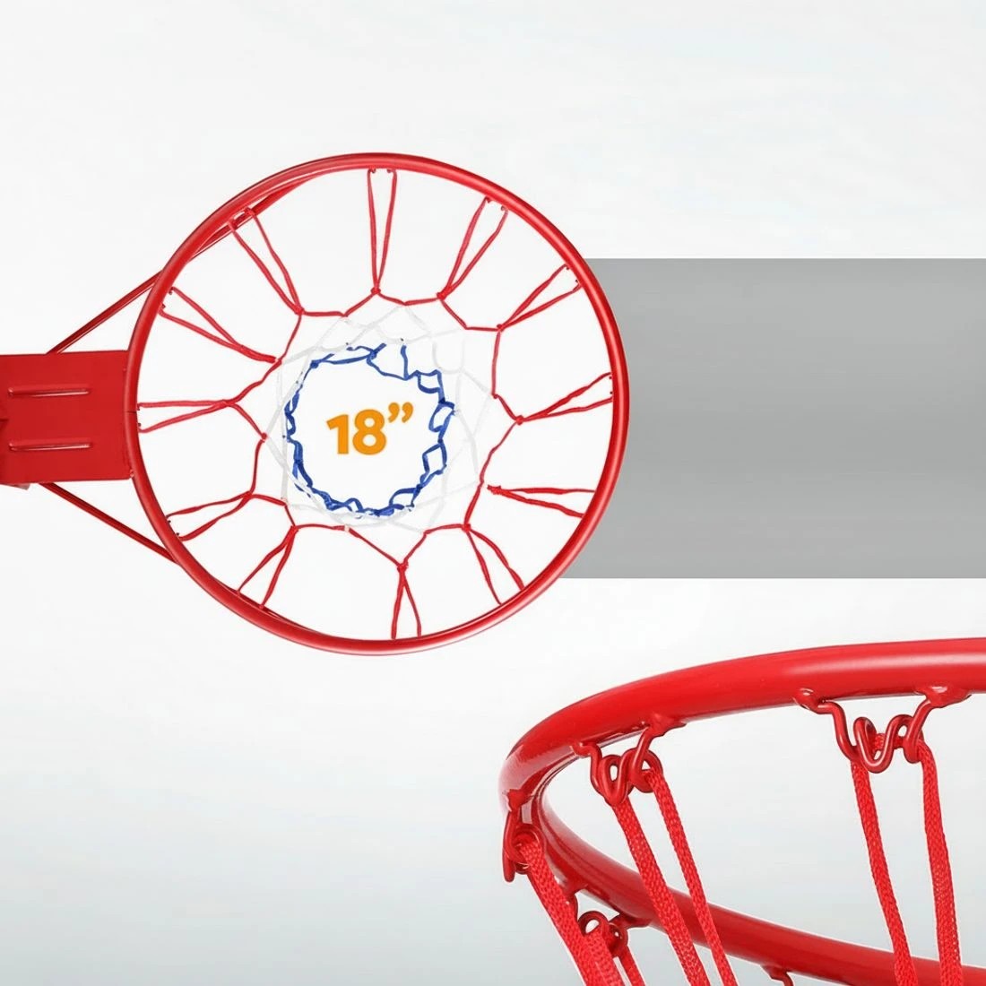 6 Everfit Basketball Ring Hoop Rim Goal Net 45CM - Red, 6 of 6