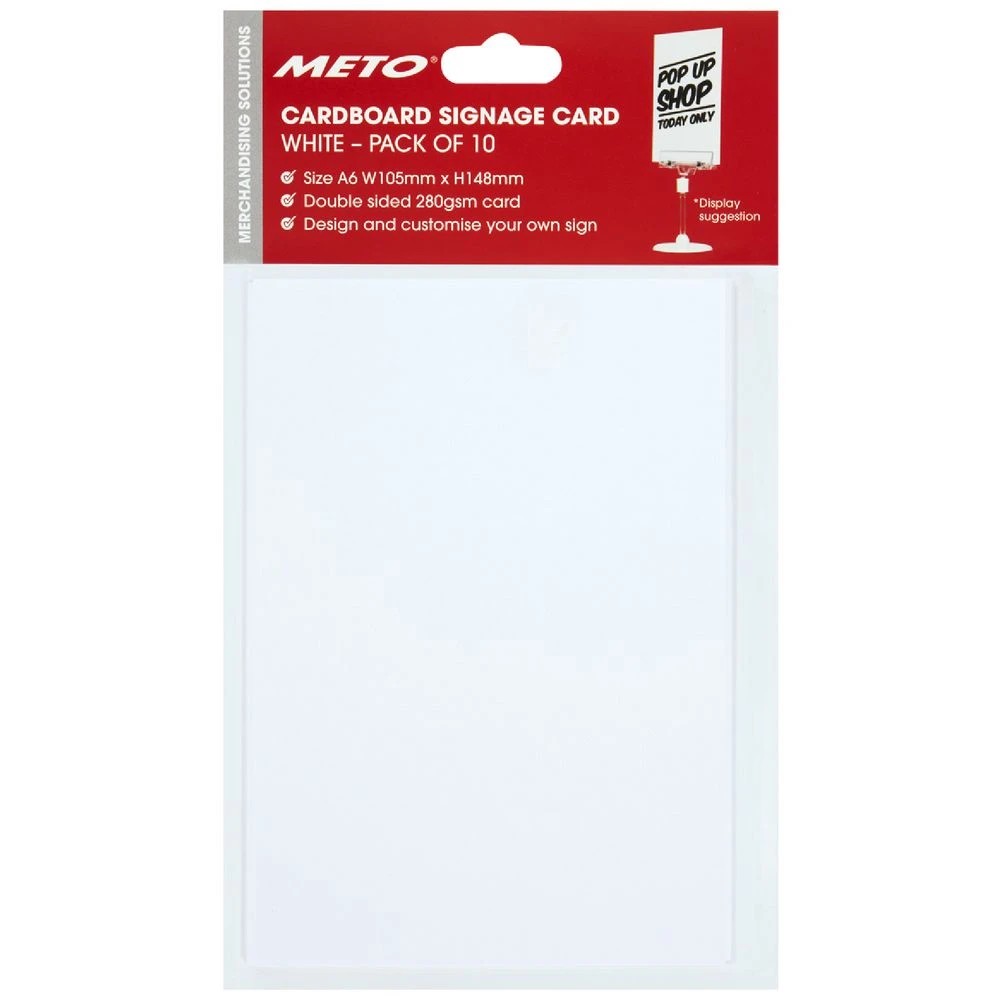 1 Meto A6 Sign Card White 10 Pack, 1 of 2
