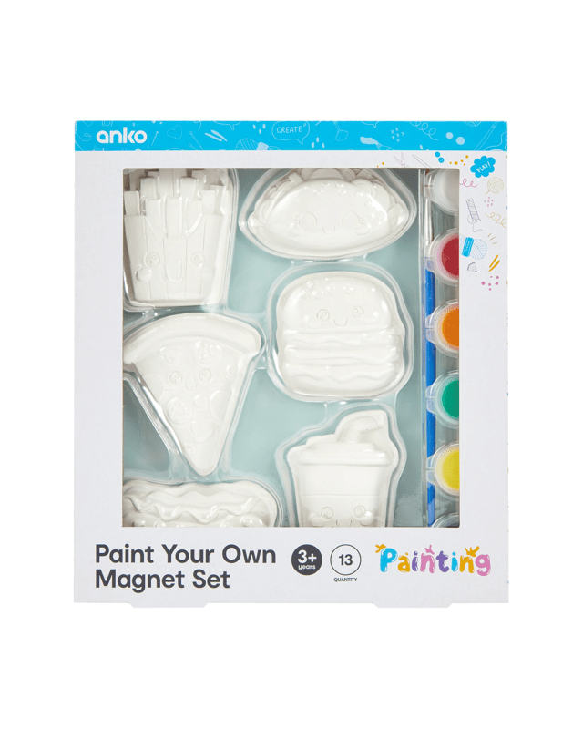 13 Piece Paint Your Own Magnet Set - Fast 