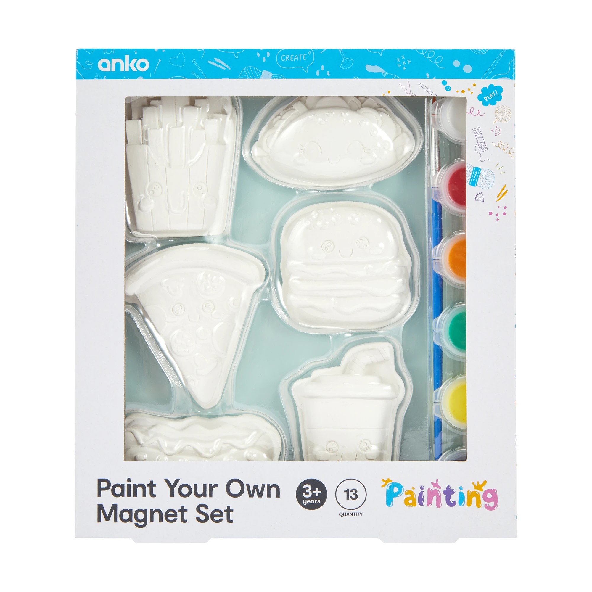 1 13 Piece Paint Your Own Magnet Set - Fast Food, 1 of 10