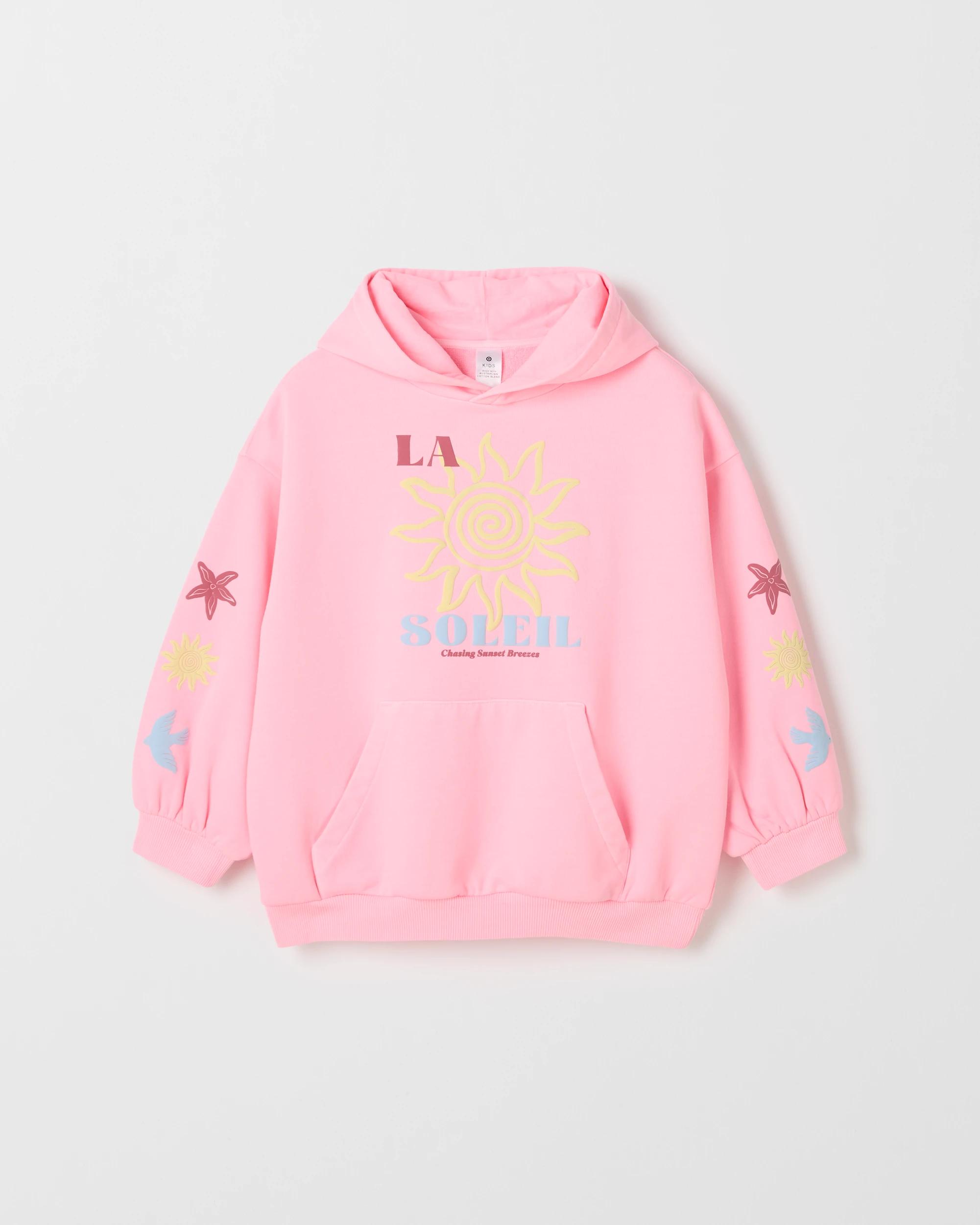 5 Target Kids Australian Cotton Blend Fashion Washed Hooded Jumper NEON PINK, 5 of 6