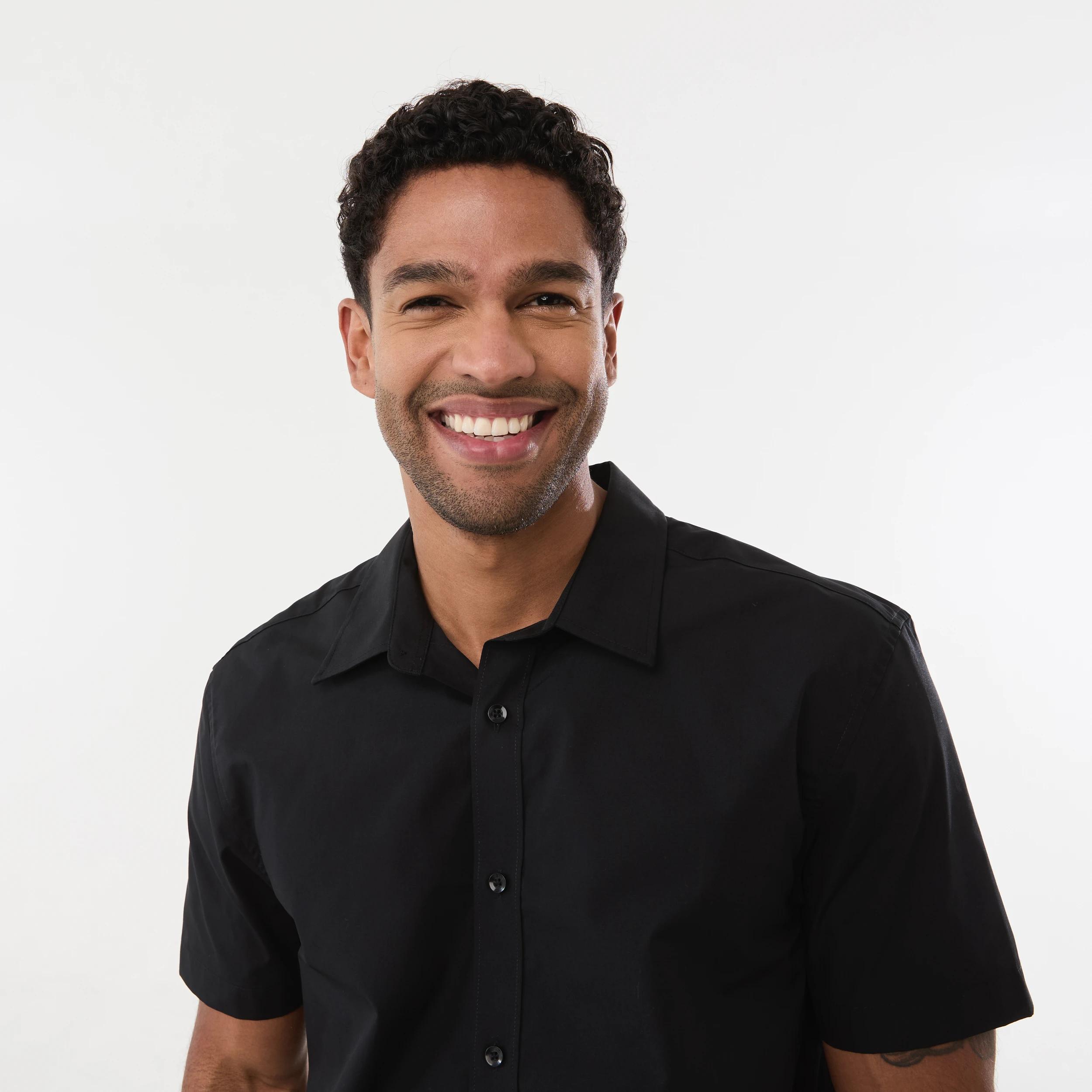 4 Work Short Sleeve Business Shirt Black, 4 of 5