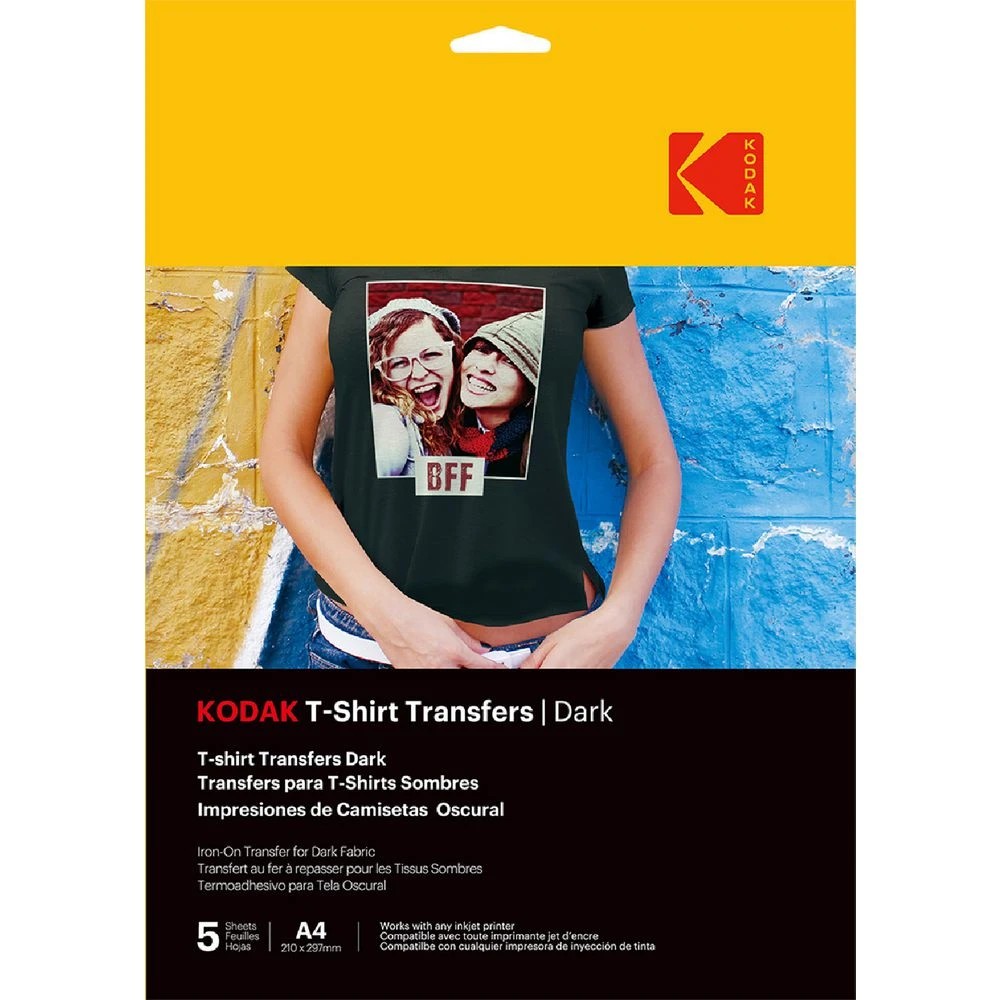 1 Kodak Dark T-Shirt Iron-on Transfers 5 Pack, 1 of 1