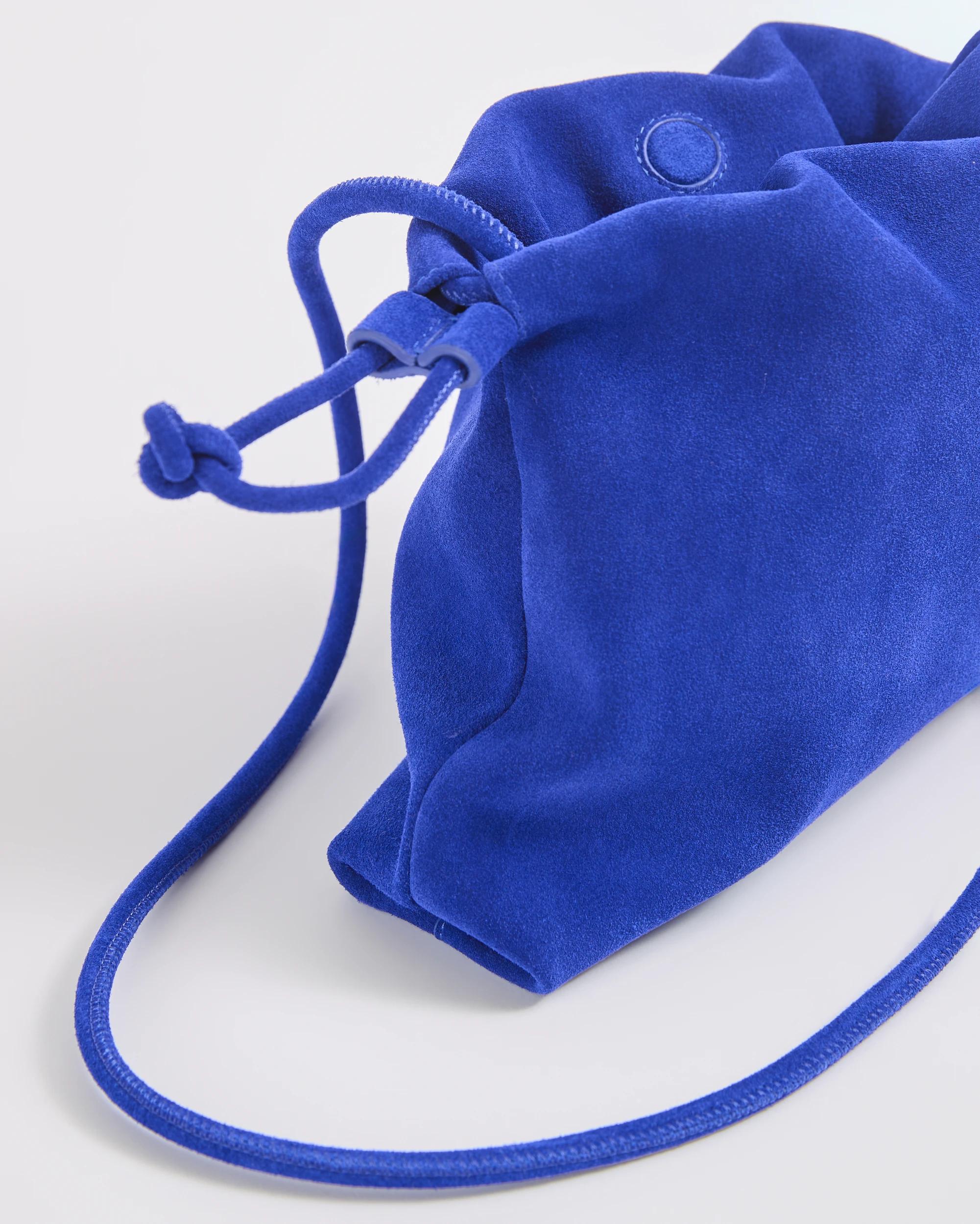 2 Target Accessories Premium Suede Leather Gathered Clutch Bag COBALT, 2 of 3