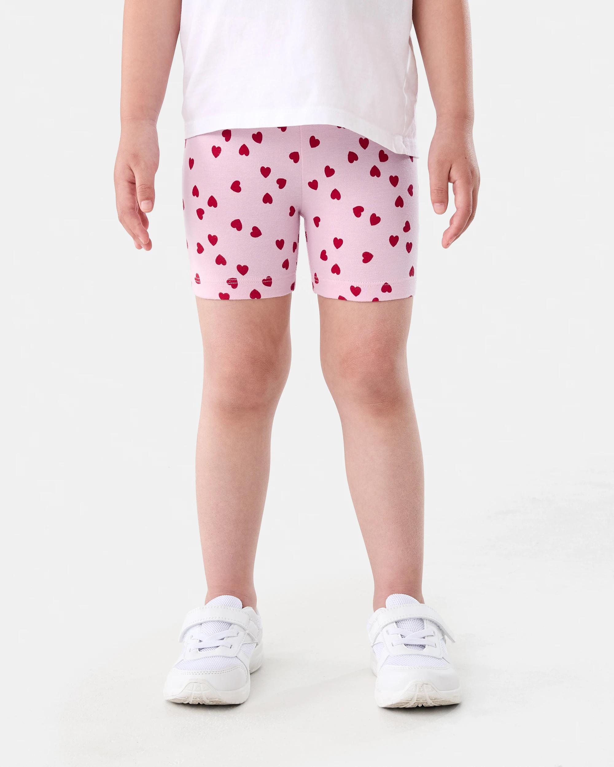 1 Printed Bike Shorts Pnk Hearts, 1 of 6