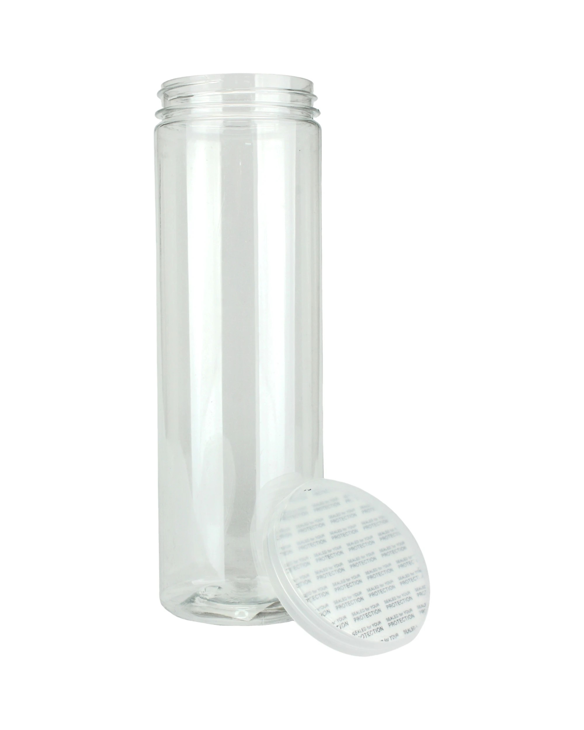 1 Partyrama Clear Plastic Round Screw Top Jar 600ml, 1 of 3