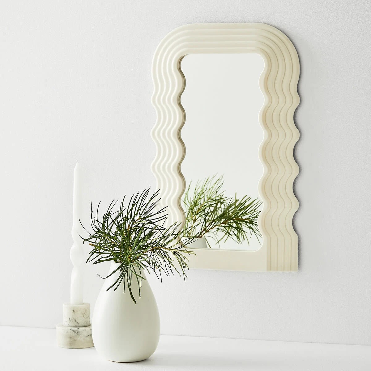 3 Wavy Mirror - White, 3 of 9