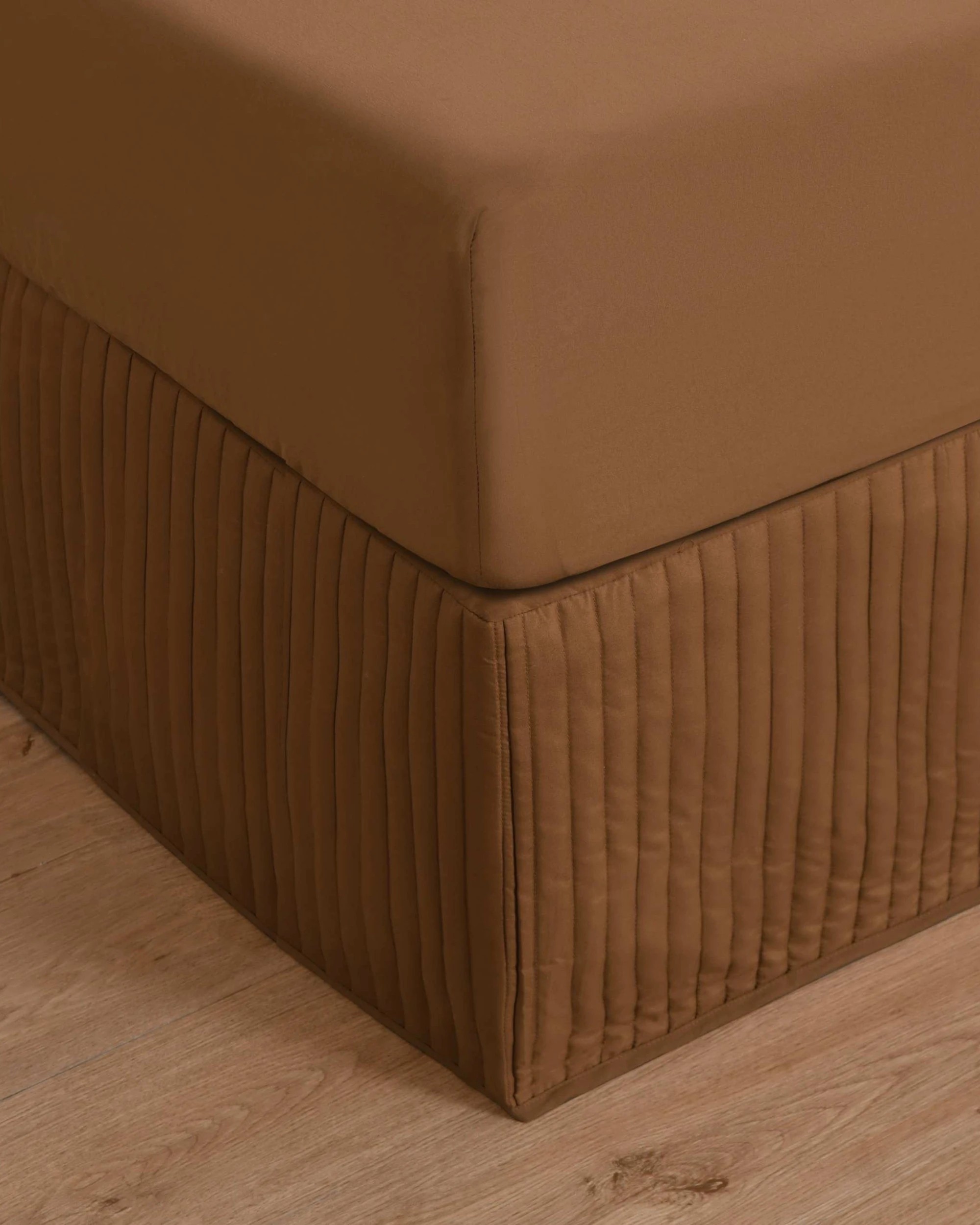 1 Dreamaker Quilted Valance - Single Bed - Rust, 1 of 5