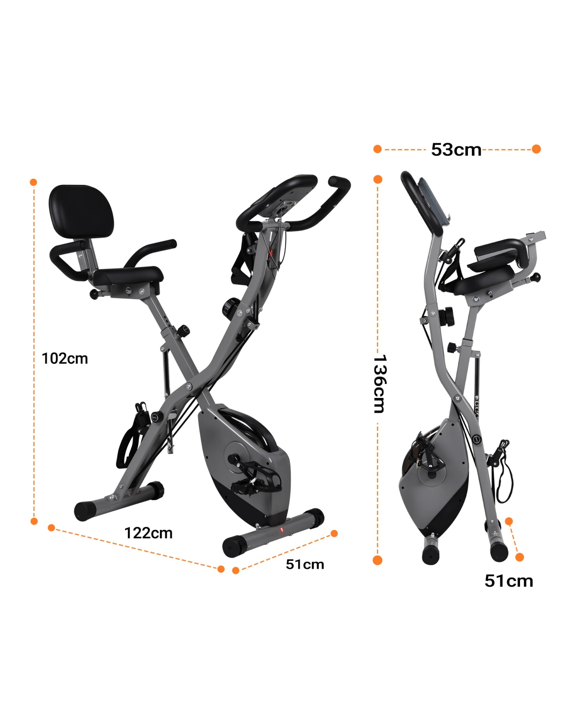 8 Advwin Folding Exercise Bike for Home Gym Workout - Black, 8 of 8