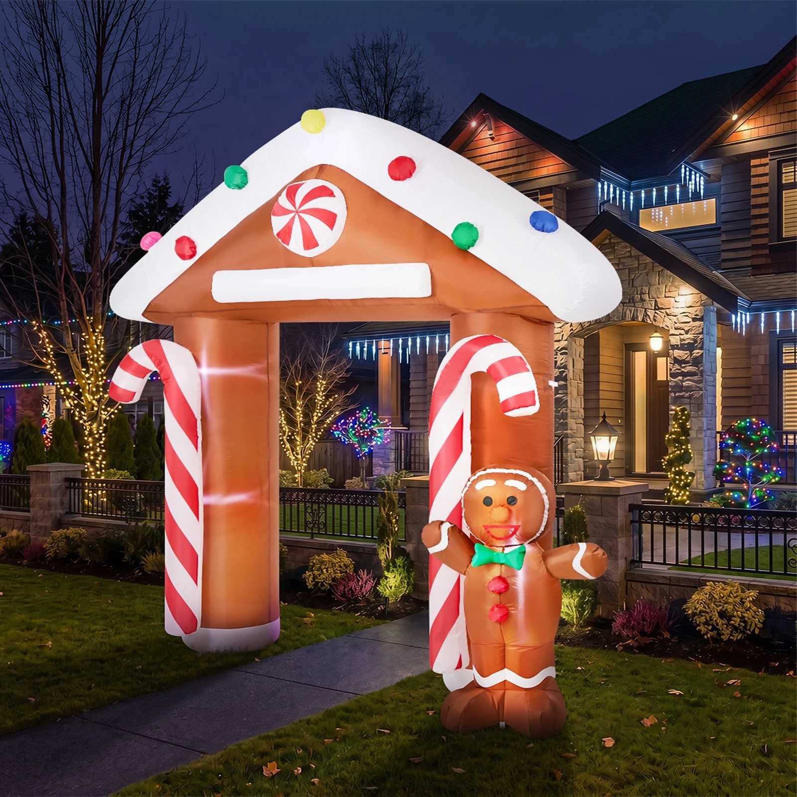 4 Tinseltown 2.8M Christmas Inflatable Archway LED Lights Party Xmas Decoration - Multi, 4 of 8