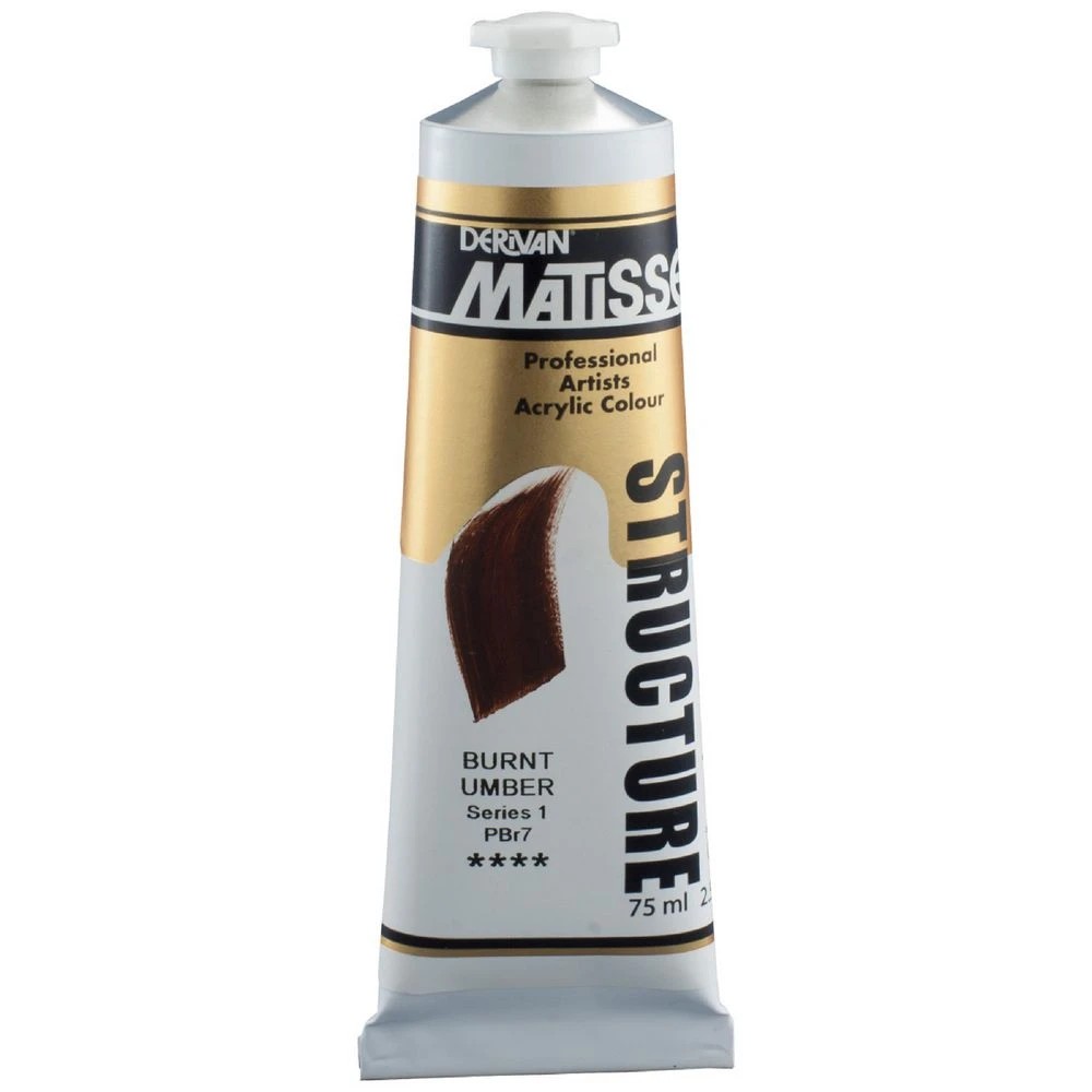 1 Derivan Matisse Structure Paint 75mL Burnt Umber S1, 1 of 2