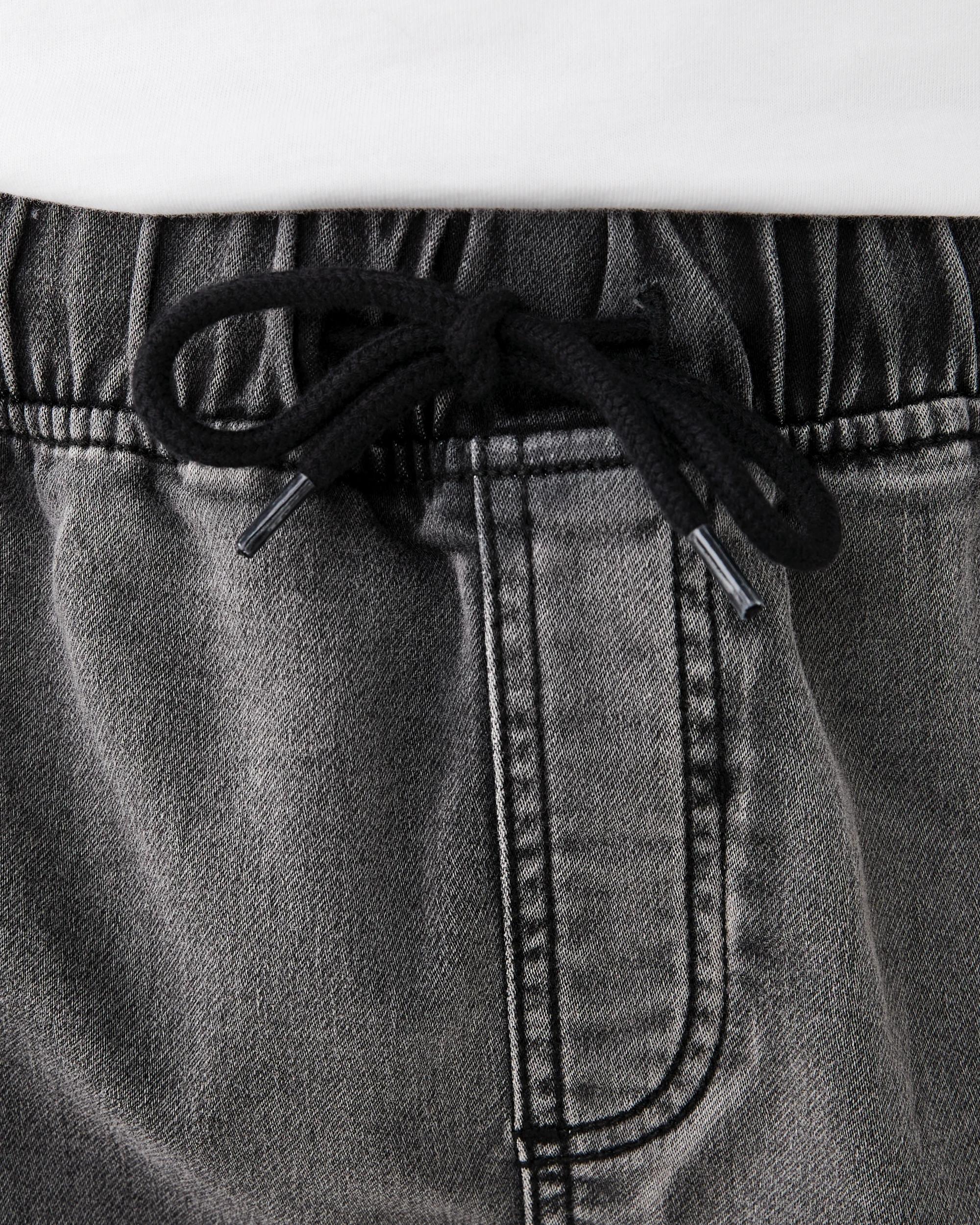 3 Pull-On Denim Shorts Blk Wash, 3 of 7