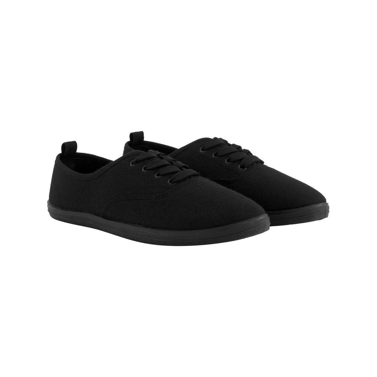 2 Basic Lace Up Canvas Shoes BLACK, 2 of 5