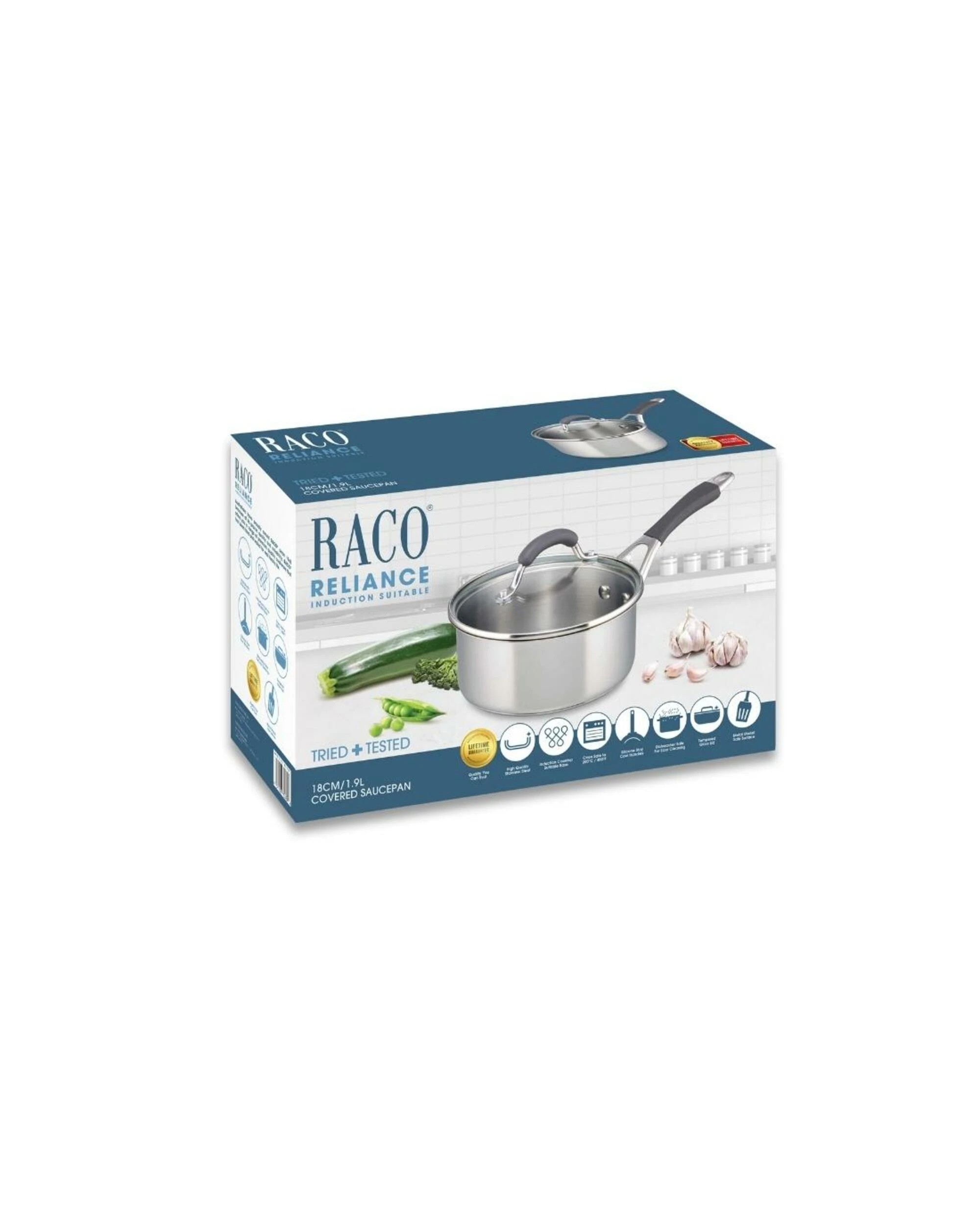 2 RACO Reliance Stainless Steel Induction Saucepan 18cm/1.9L - Silver, 2 of 2