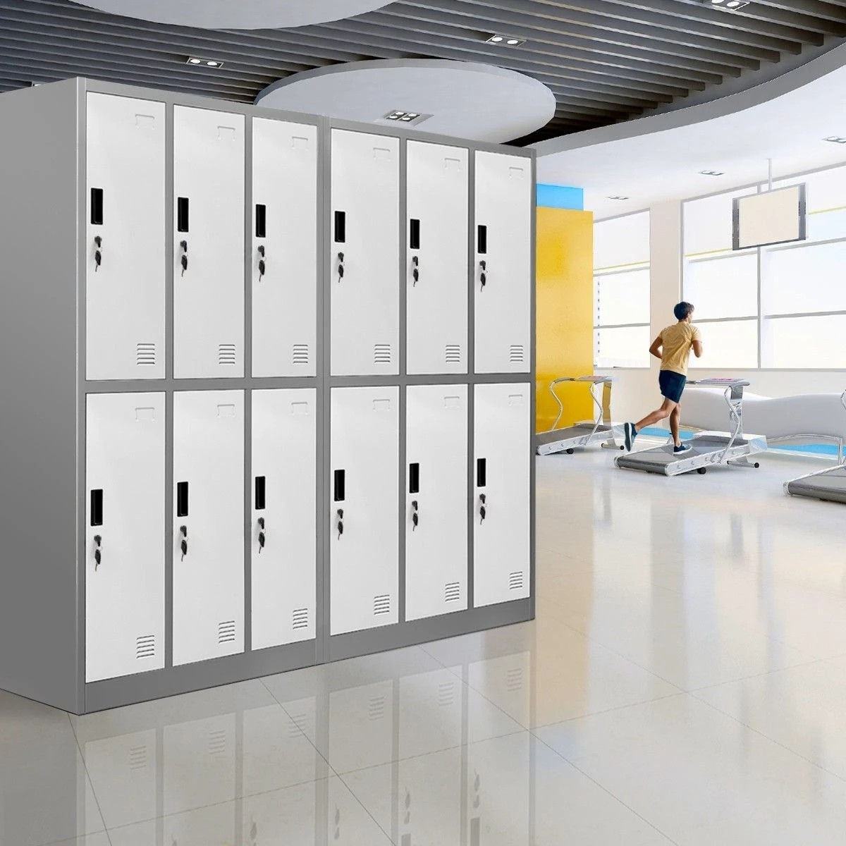 3 Ausway 6 Doors Locker Cabinet Steel Storage Cupboard for Office School Gym, 3 of 8
